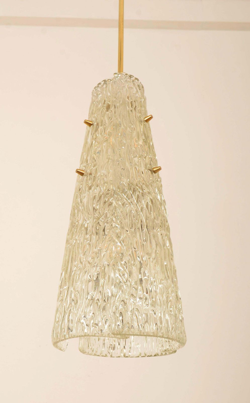 photo buy Midcentury J.T. Kalmar Crystal Structured Glass Pendant Lamp