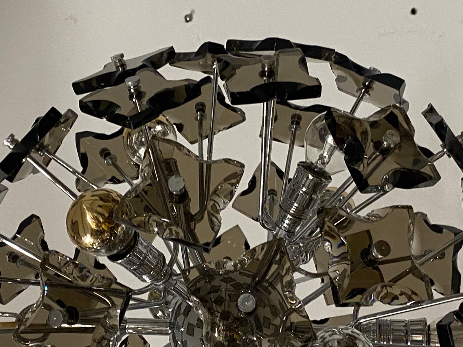 photo vintage Glass Sputnik Chandelier By Fontana Arte