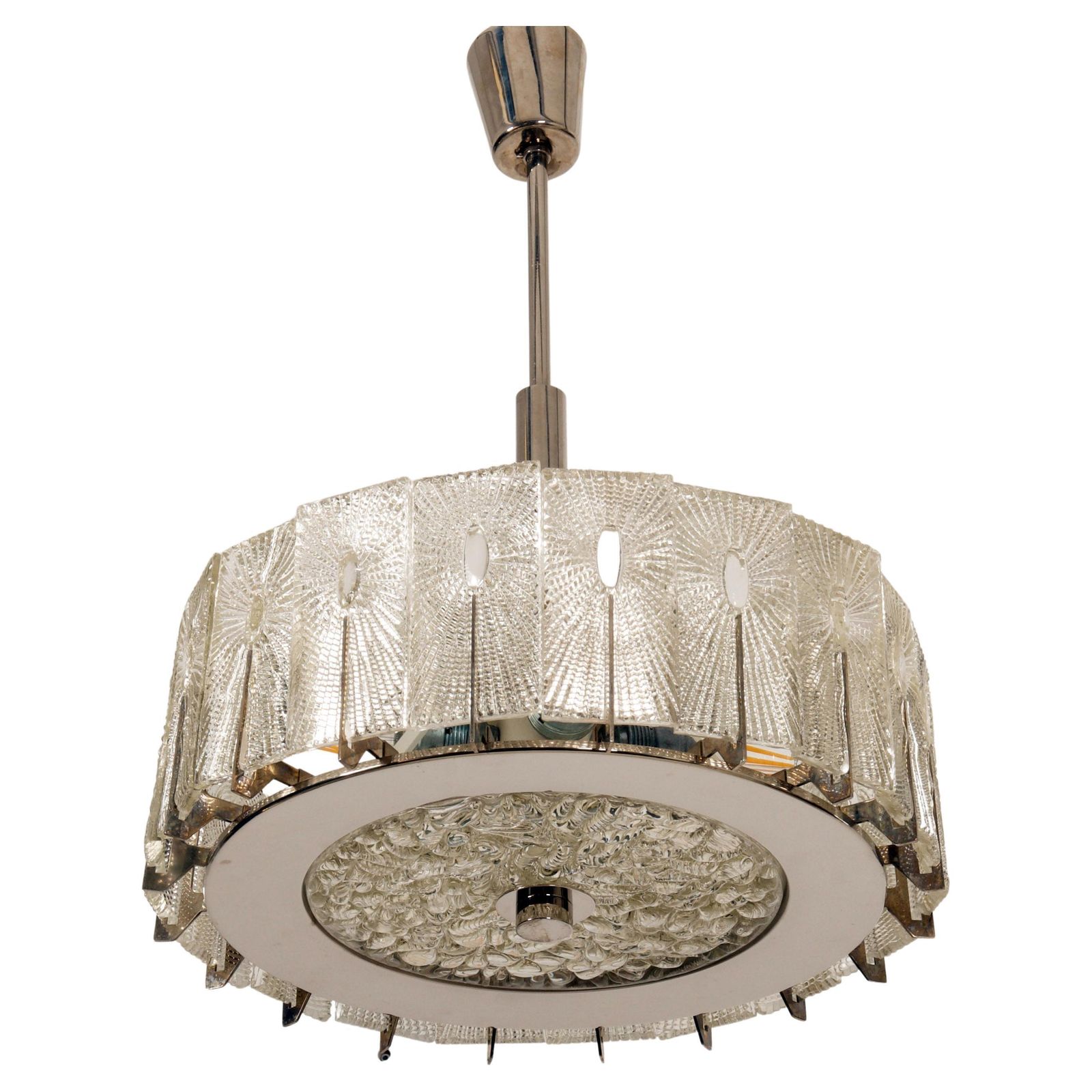 Textured Glass Chandelier By Rupert Nikoll