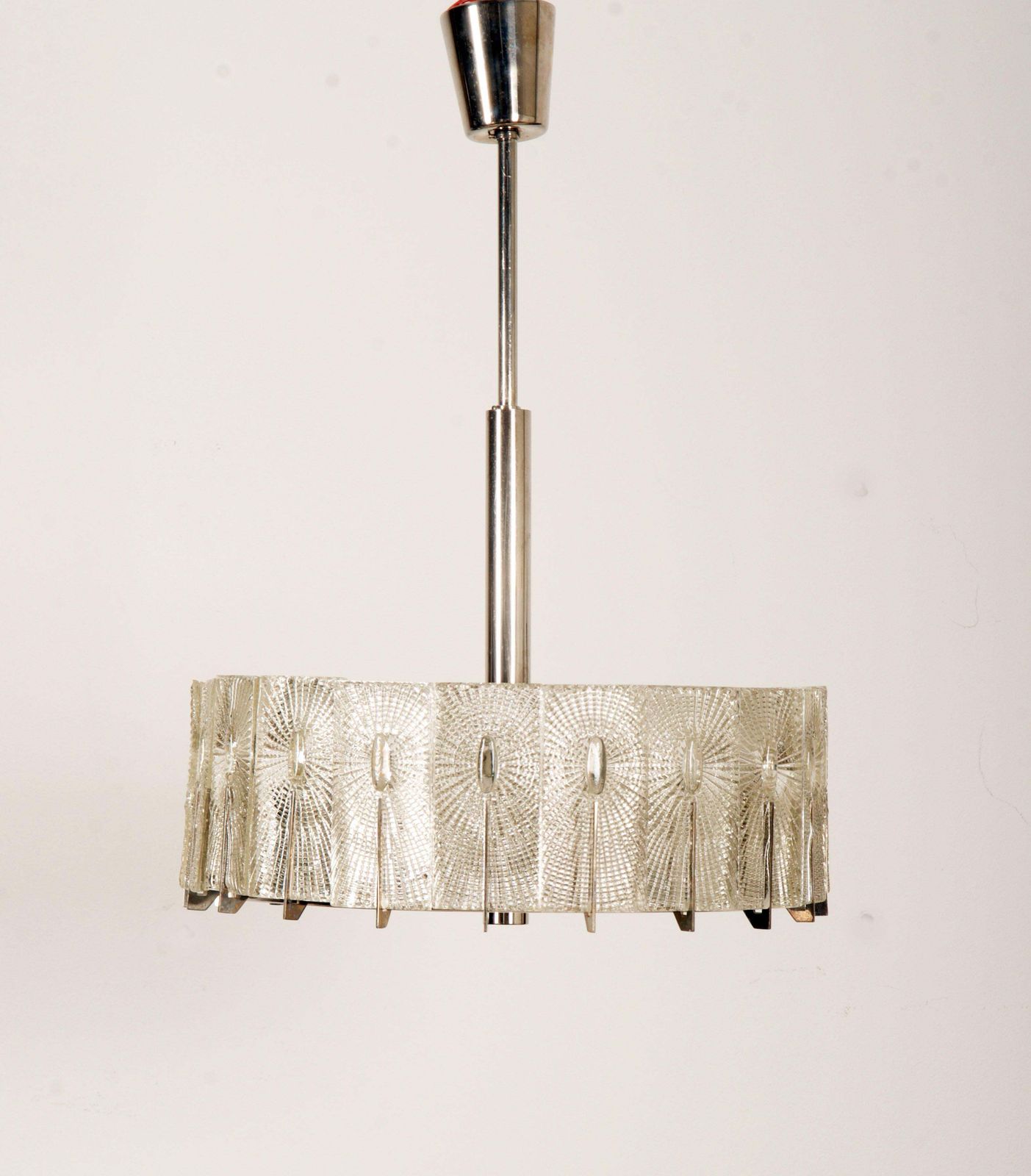 Textured Glass Chandelier By Rupert Nikoll photo for sale