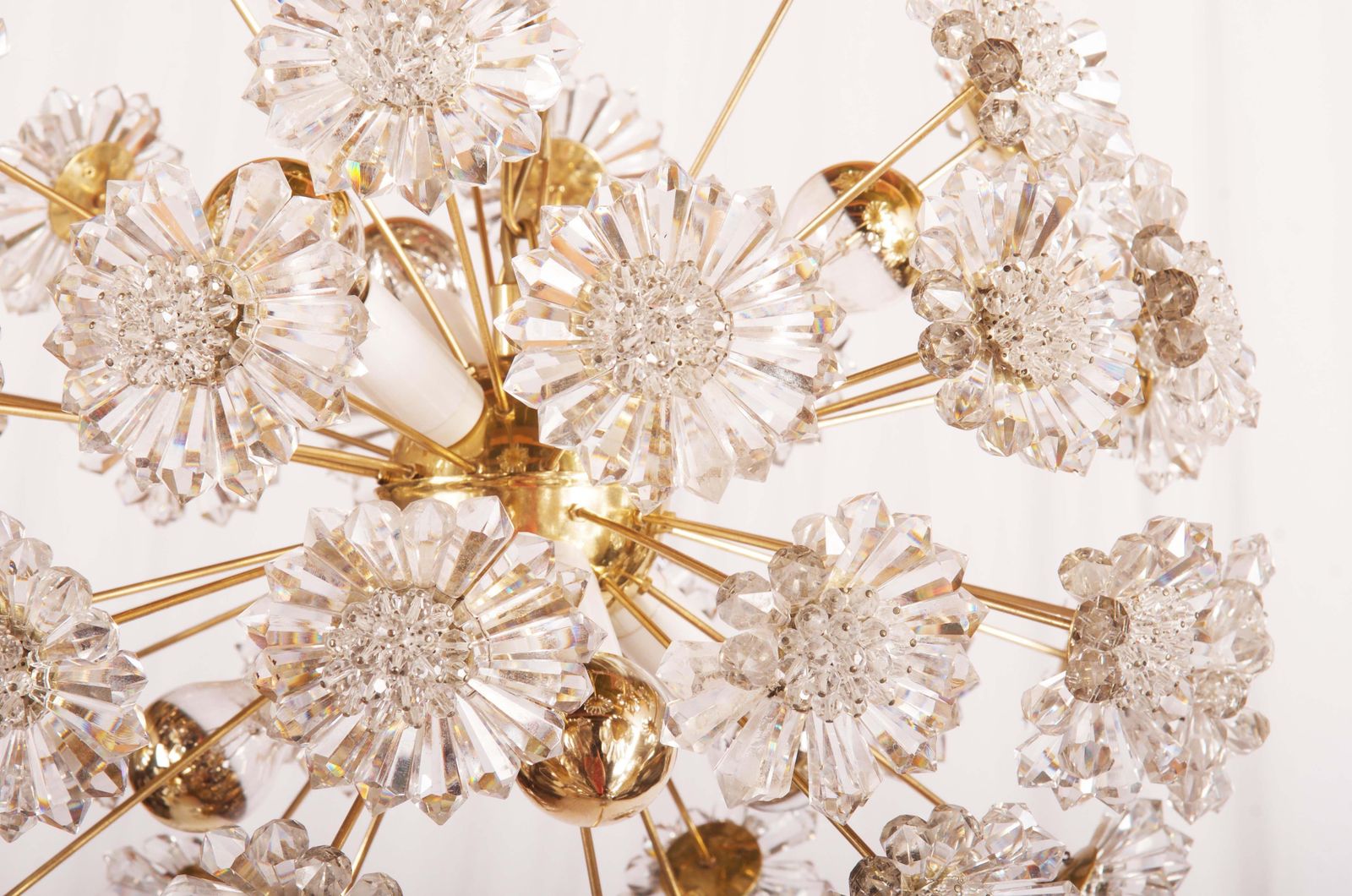 Lighting Stunning Sputnik Chandelier With Crystal Flowers photo