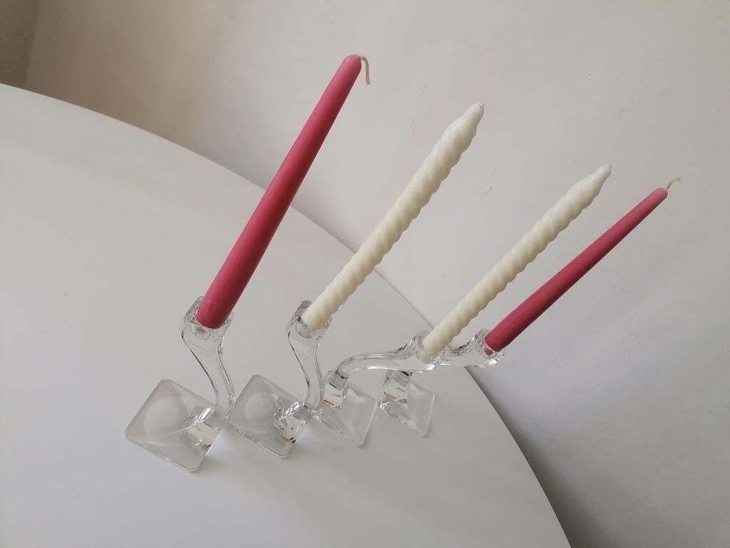 Home Decor Set Of Three Candlesticks By Riedel Austria From The 1970s photo