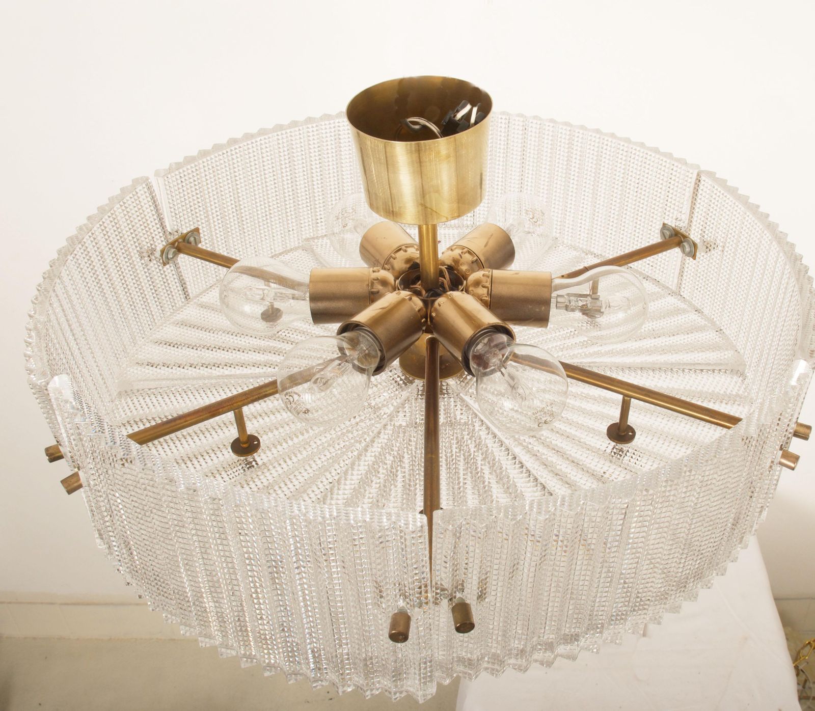 Messing Hanglamp Met Glasstructuur Van Carl Fagerlund Voor Orrefors photo 2302.0