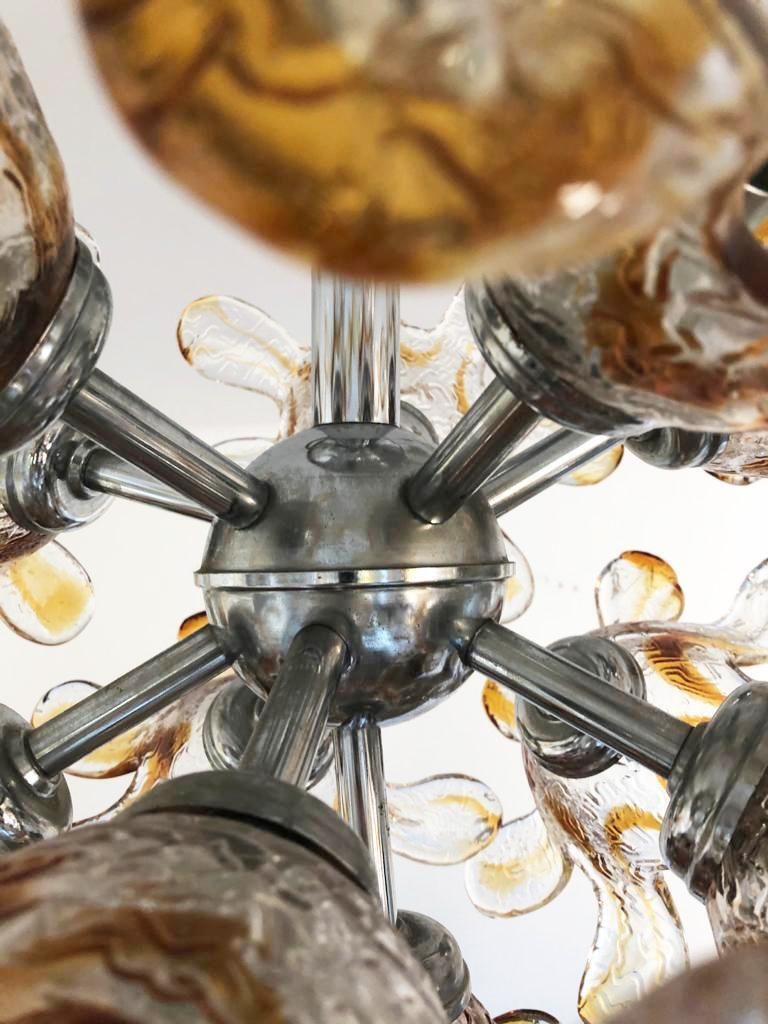 Italian Murano Amber Sputnik Chandelier By Mazzega photo 2233.0