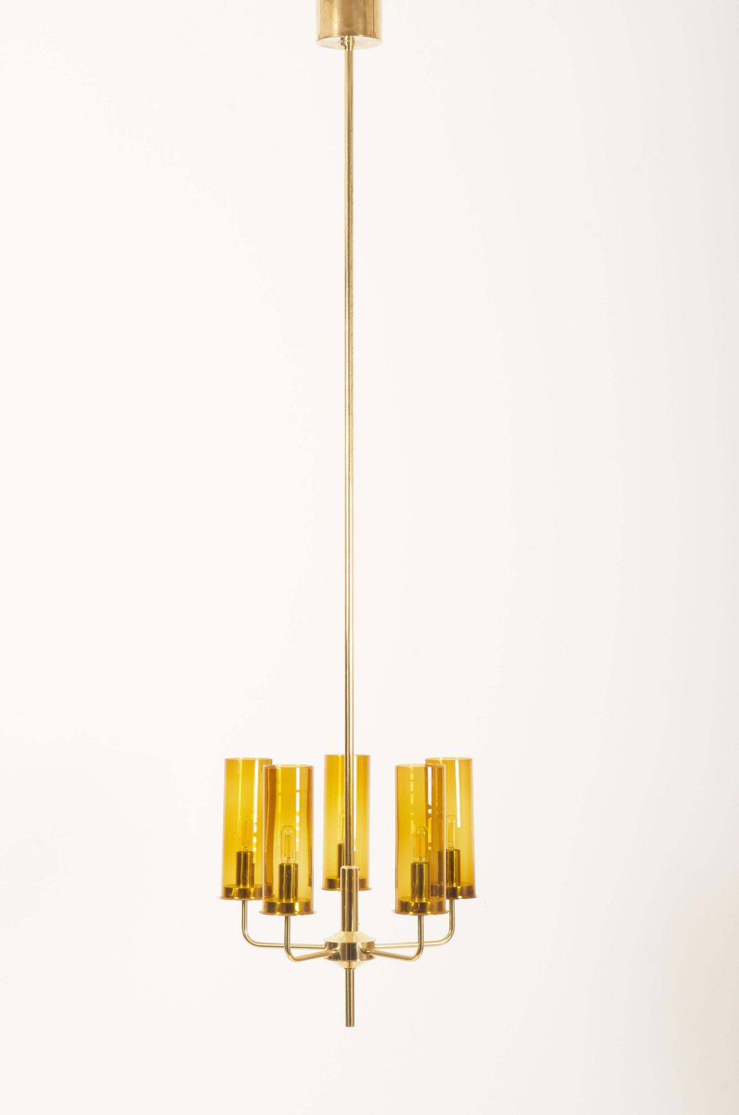 Brass And Glass Tube Chandelier T434 5 Sonata By Hans Agne Jakobsson photo 3847.0