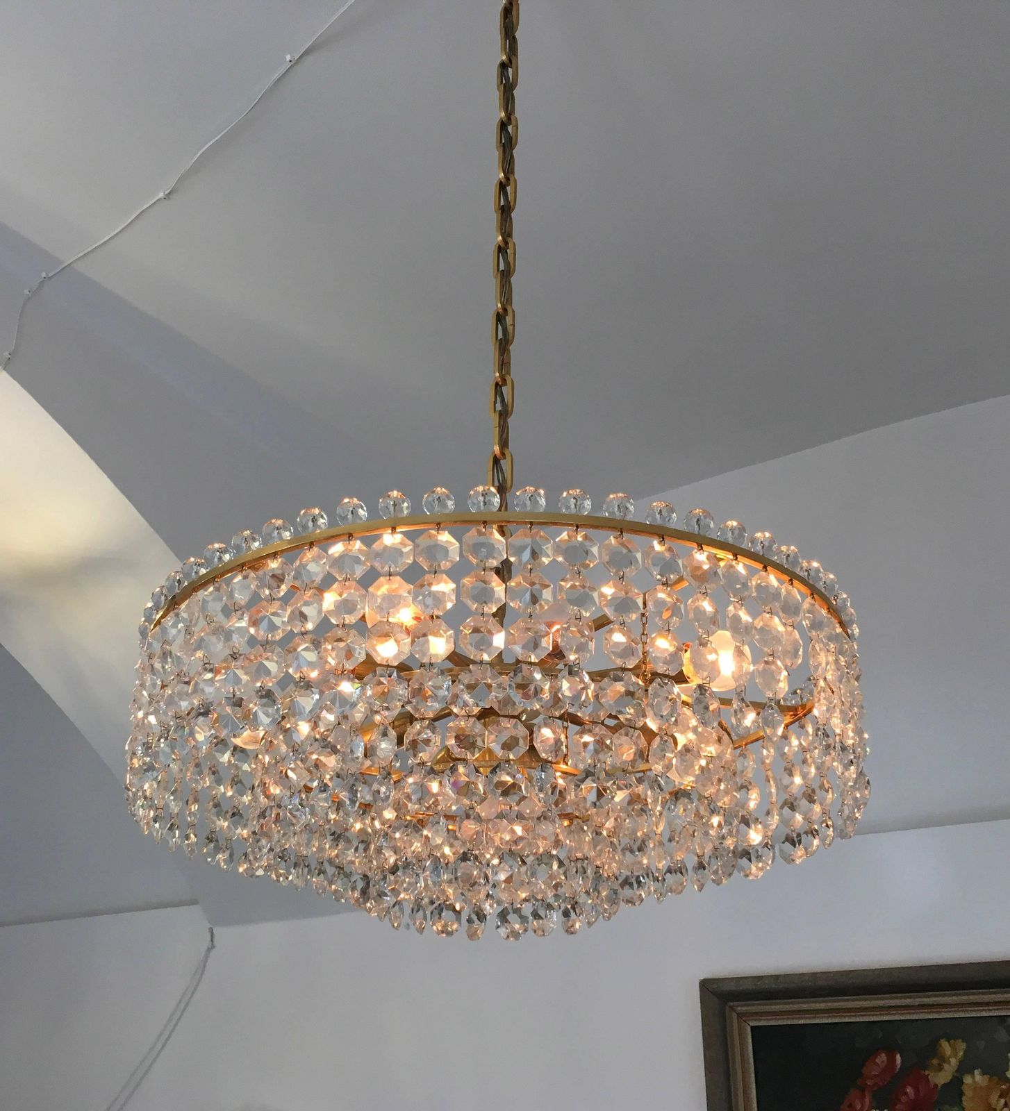 Beautiful Cut Crystal Chandelier By Bakalowits photo buy