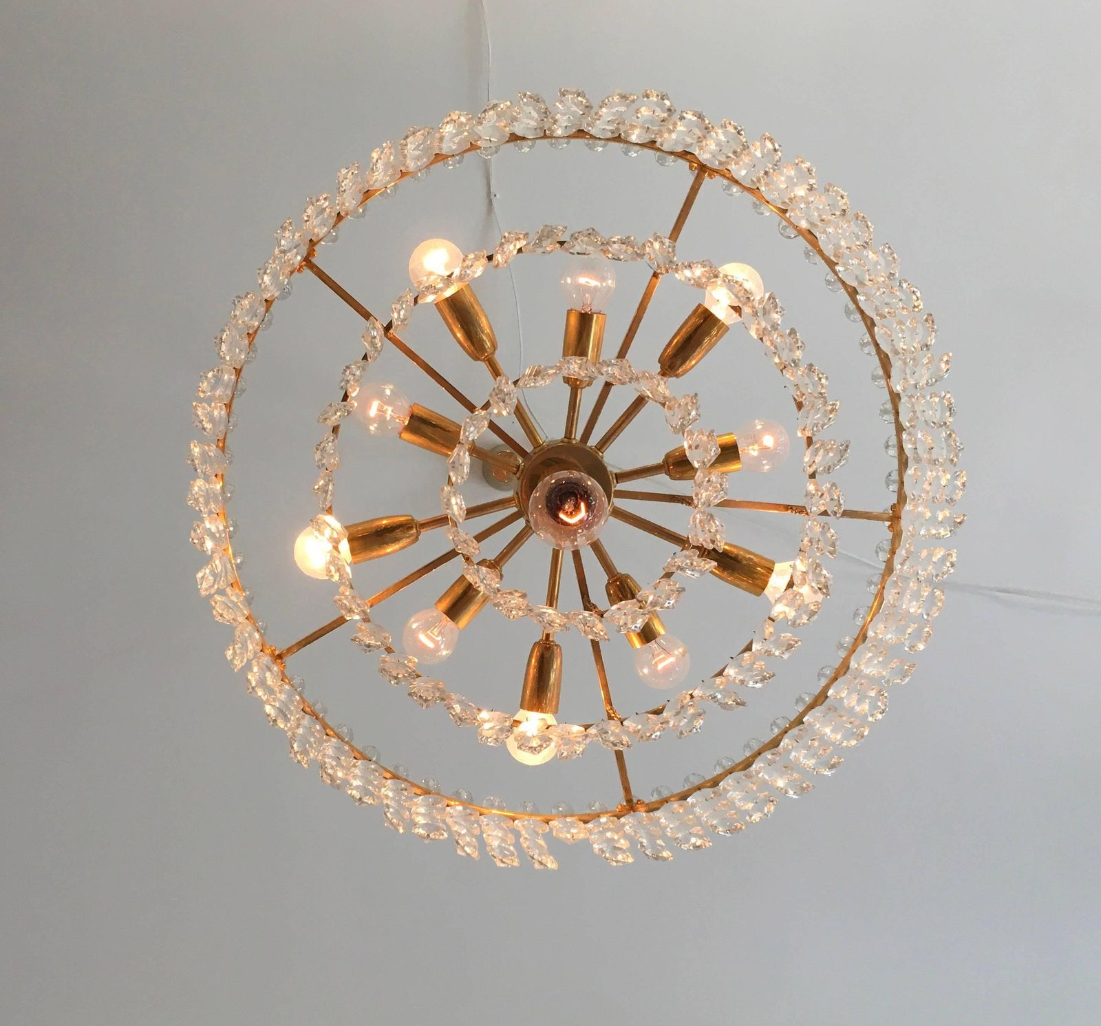 Beautiful Cut Crystal Chandelier By Bakalowits photo vintage
