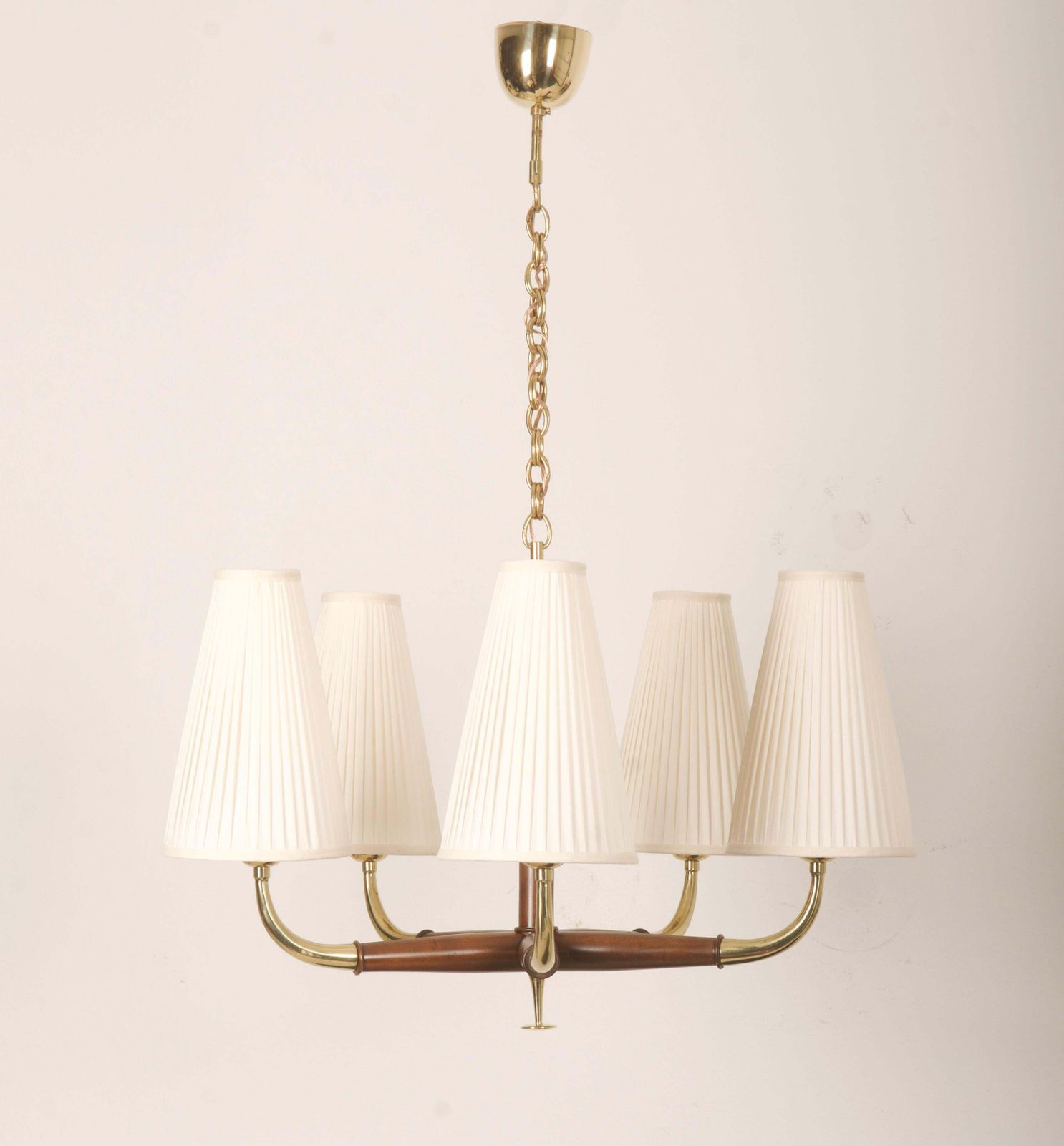 Oostenrijkse Messing En Walnoten Mid Century Hanglamp Van Oswald Haerdtl Voor Kalmar photo furniture
