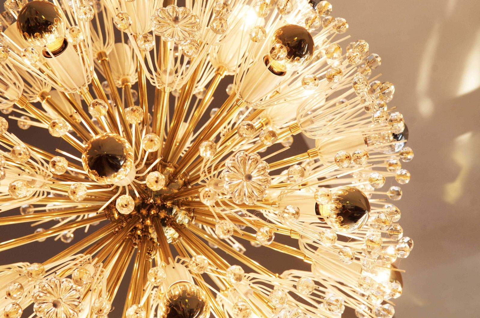photo furniture Rare Large Brass And Glass Sputnik Chandeliers By Emil Stejnar