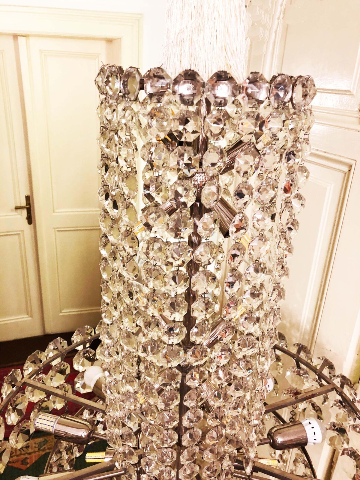 Huge Beautiful Crystal Chandelier By Bakalowits & Söhne Vienna, 1960s photo vintage