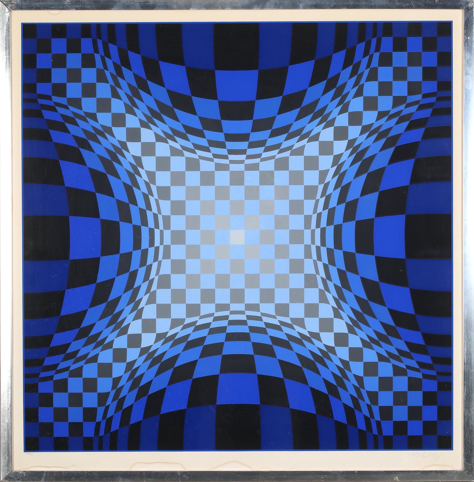 Blue Geometric Print By Victor Vasarely Ond Lz, From Gaia photo furniture