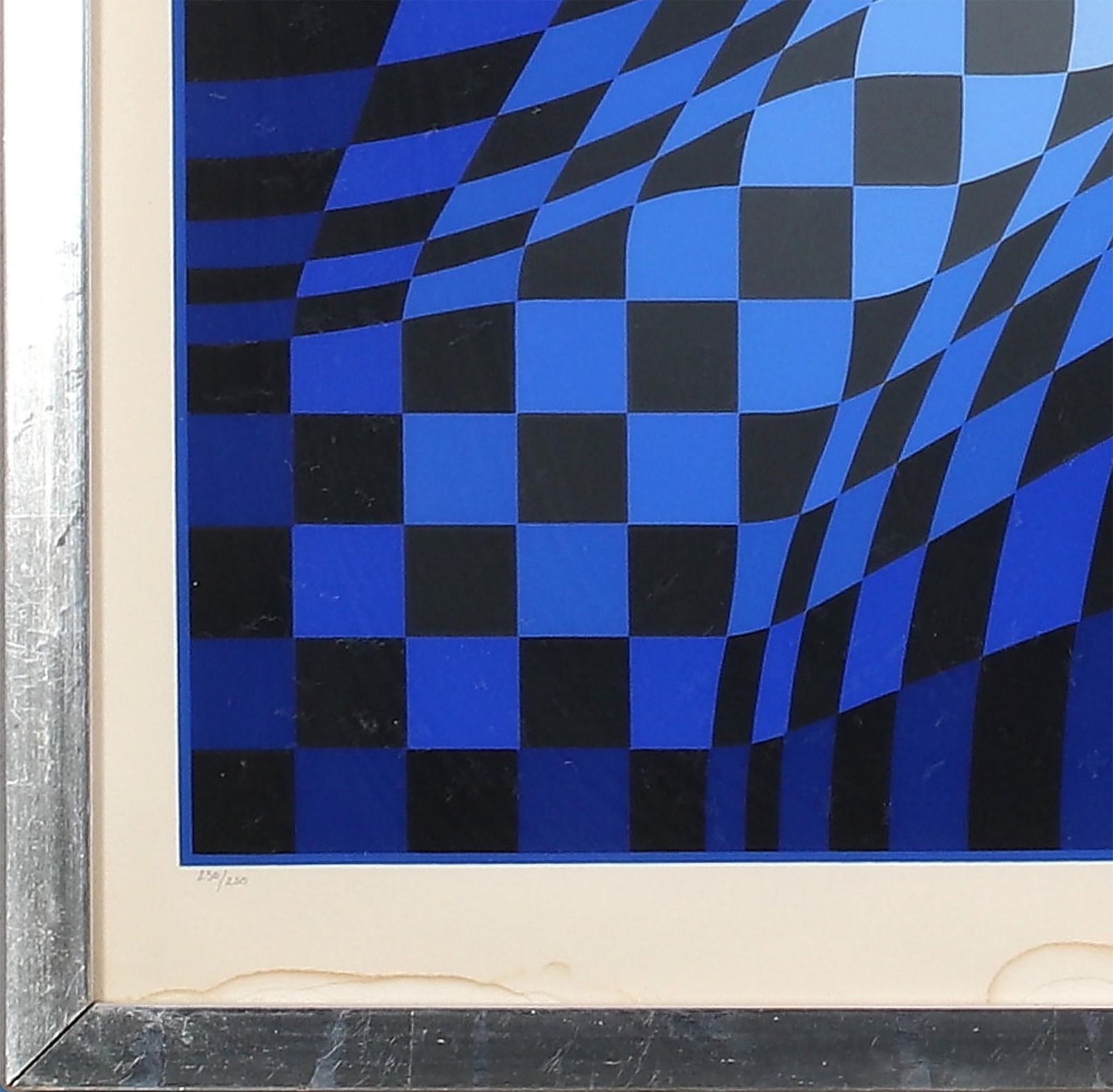 Blue Geometric Print By Victor Vasarely Ond Lz, From Gaia photo for sale