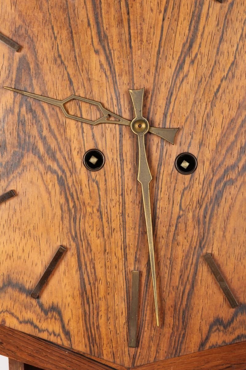 Danish Hardwood Wall Clock photo for sale