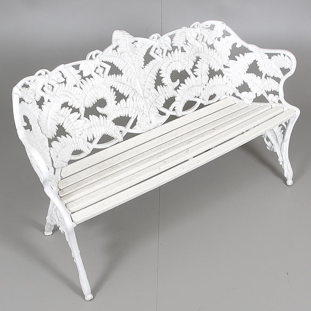 Swedish Park Garden Steel Bench Settee photo vinterior