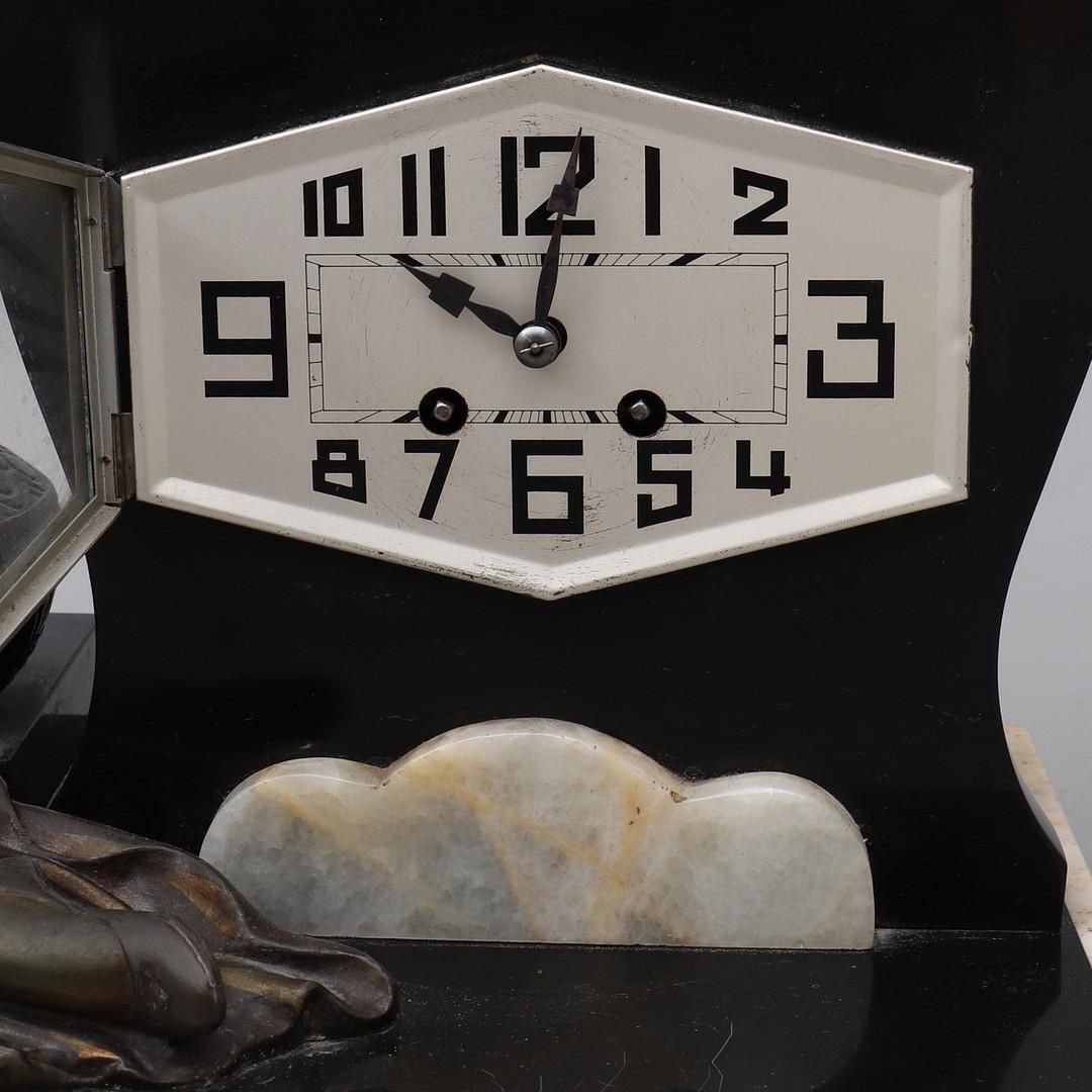 Large French Art Deco Marble Mantel Clock photo Home Decor