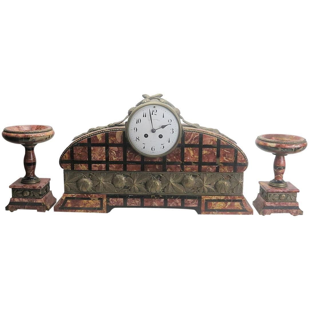 Guillard Chimney Mantel Art Deco Clock With Site Plates