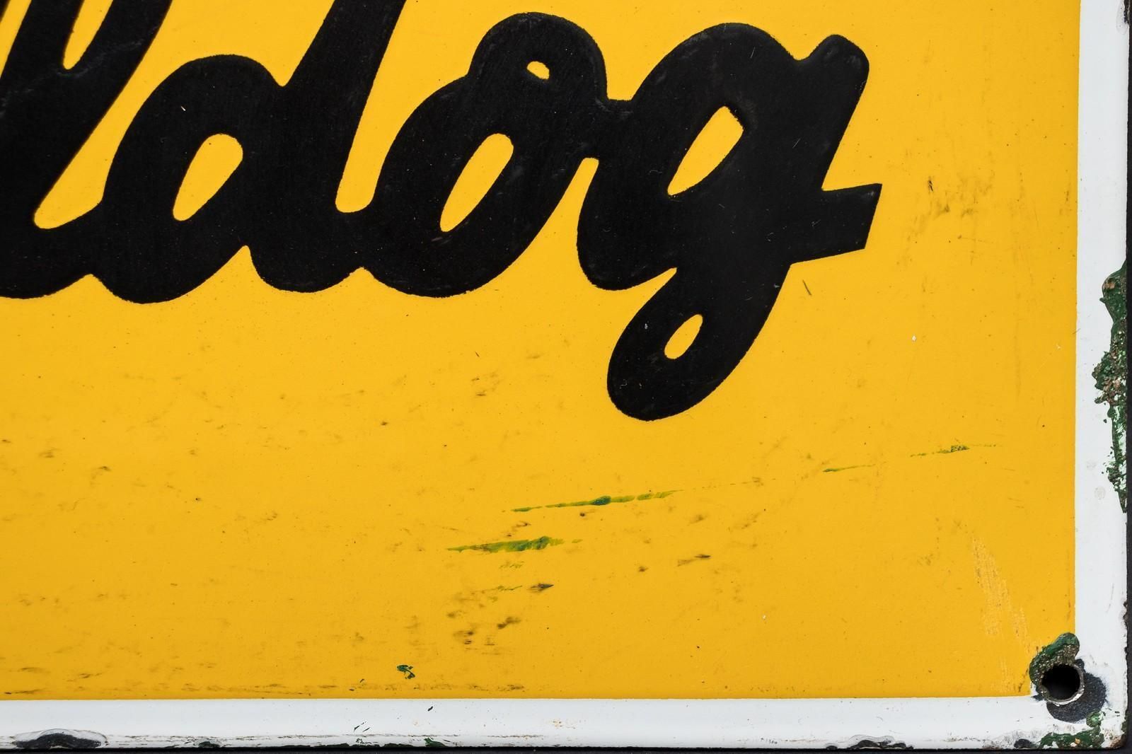 Vintage Enameled Advertising Sign Lanz Bulldog photo Home Decor