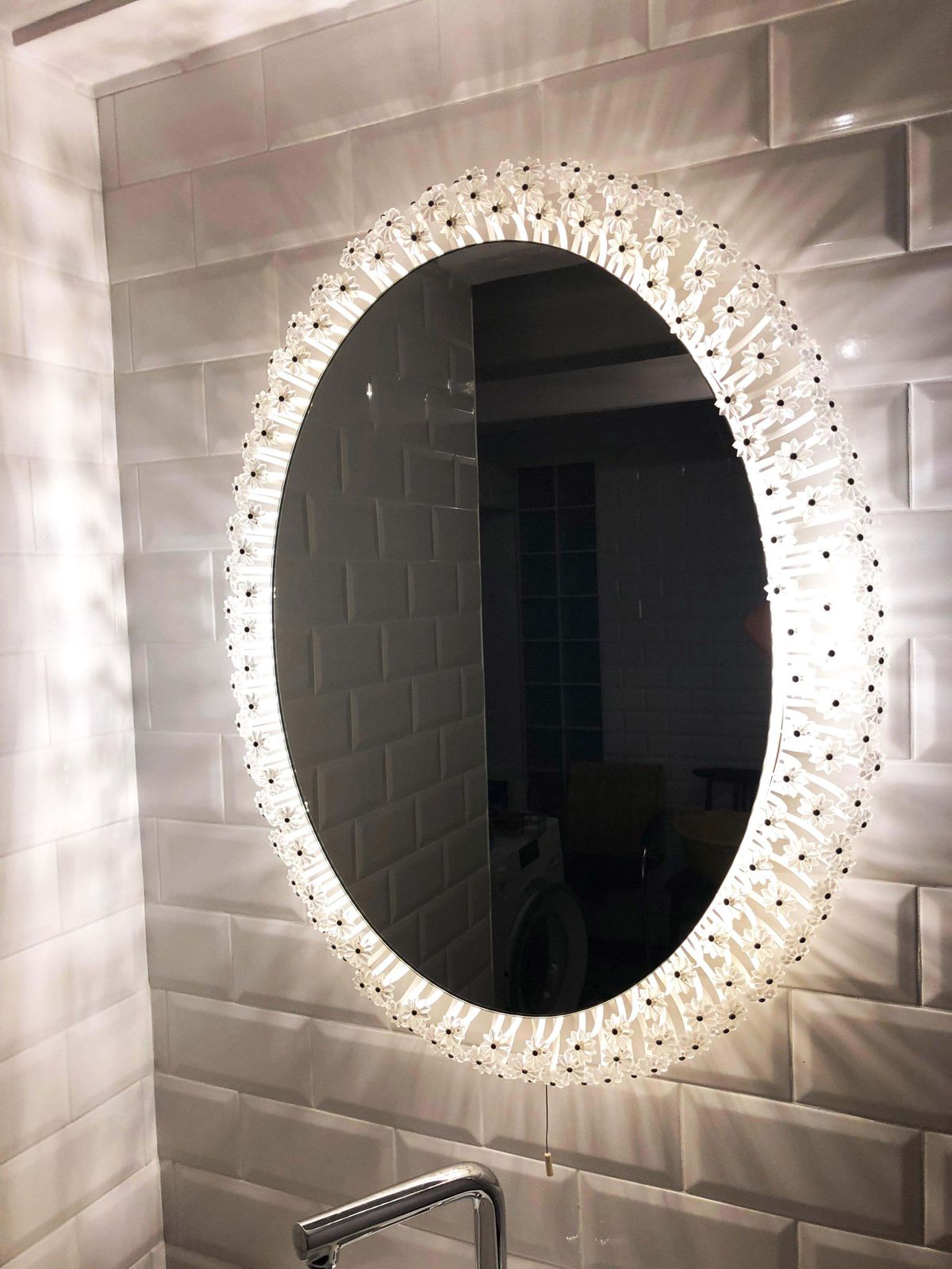 Beautiful Huge Oval Illuminated Mirror Designed By Emil Stejnar photo buy