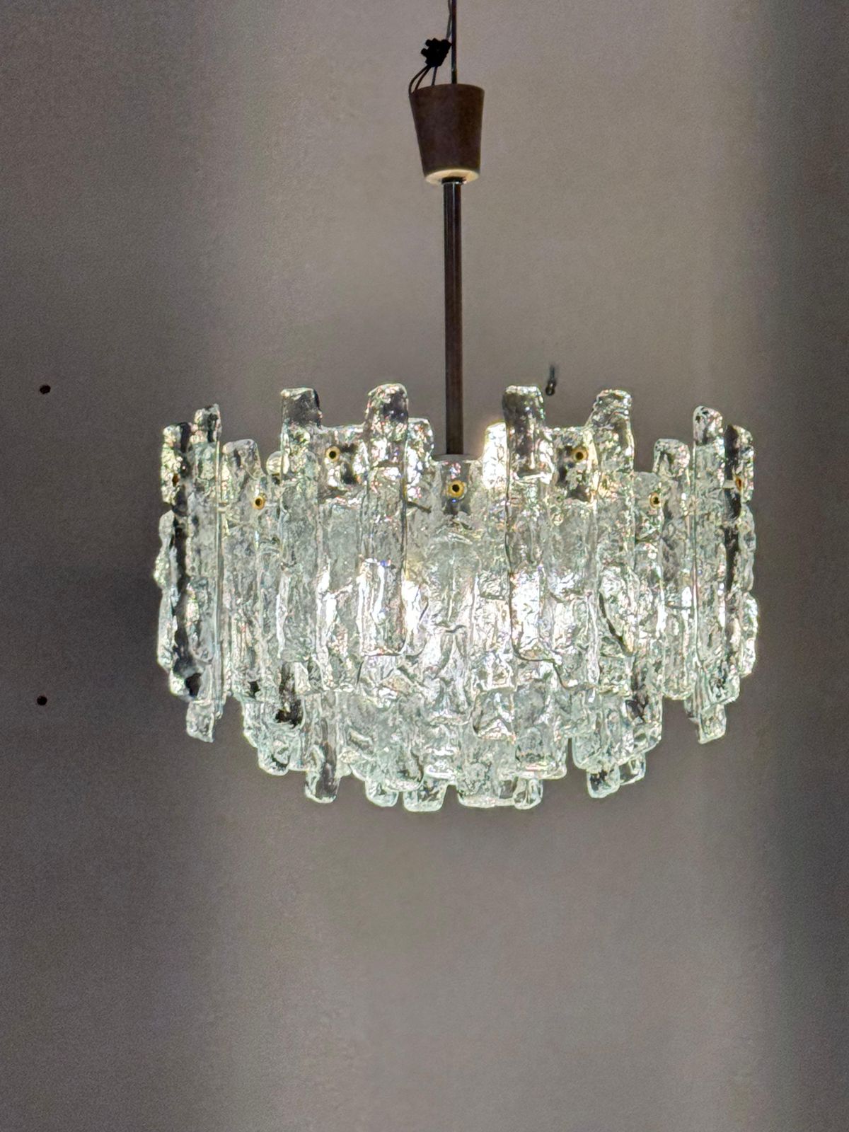 photo buy Impressive Austrian Kalmar "Fuente" Crystal Ice Glass Chandelier