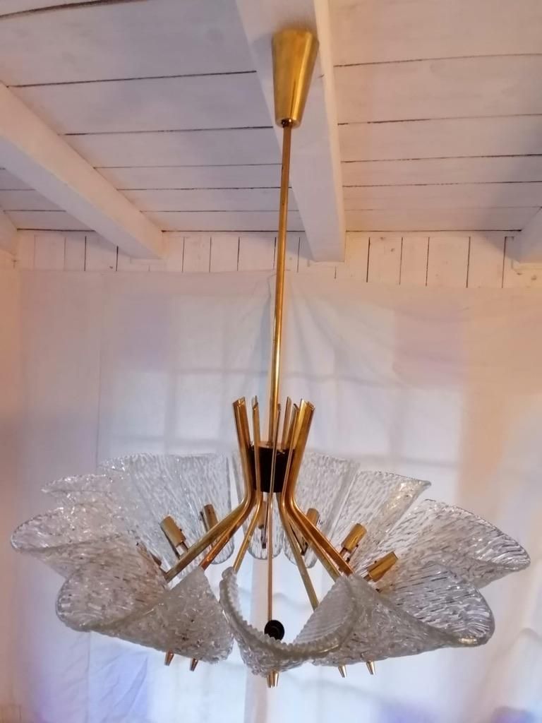 5323.0 Beautiful Huge Chandelier With Textured Glass By J. T. Kalmar photo