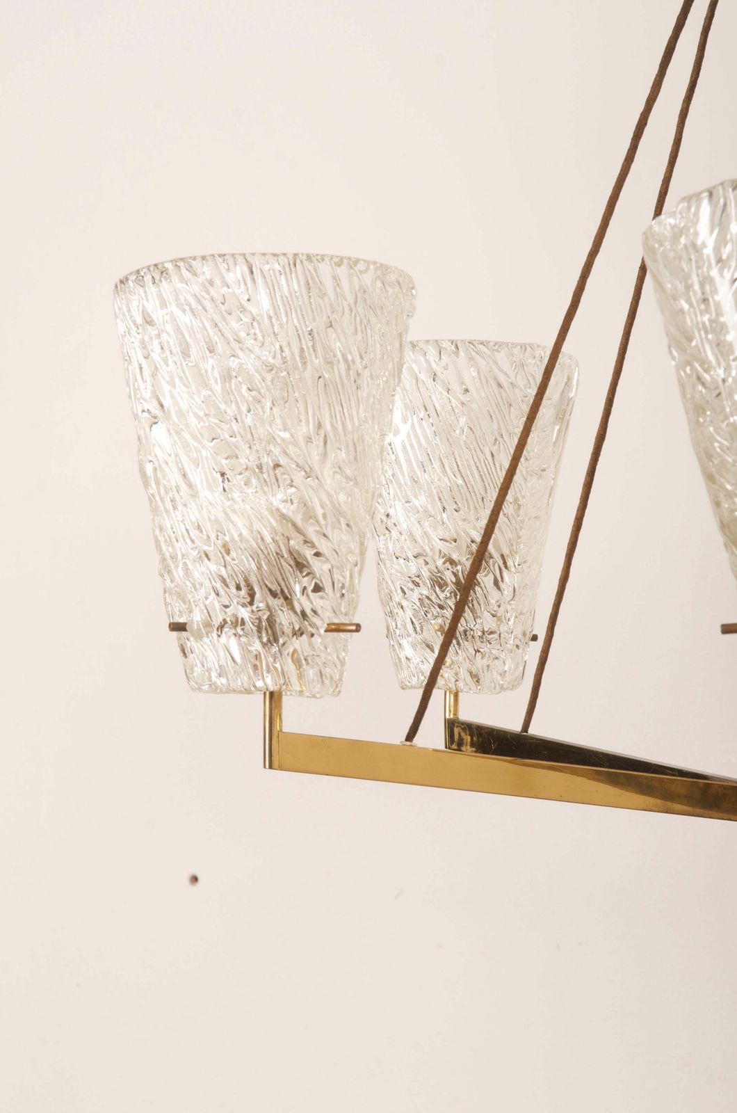 Austrian Brass Chandelier With Textured Glass By J. T. Kalmar photo buy