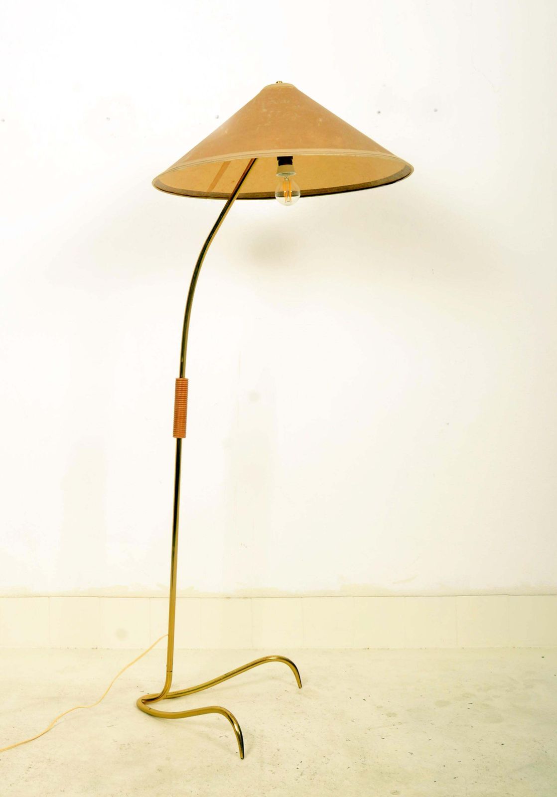 Midcentury Brass Floor Lamp By Rupert Nikoll photo 3847.0