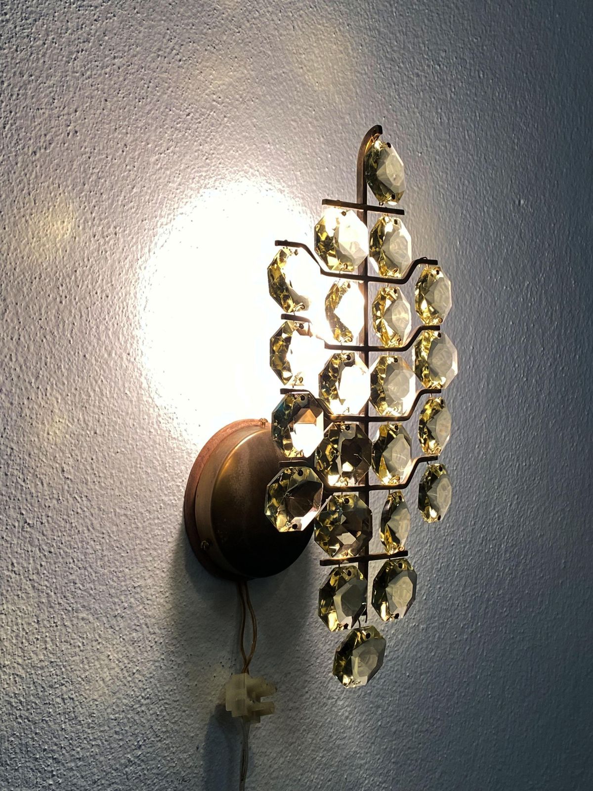photo furniture A Pair Of Bakalowits Sconces Wall Lights, Brass Crystal Glass, 1960s