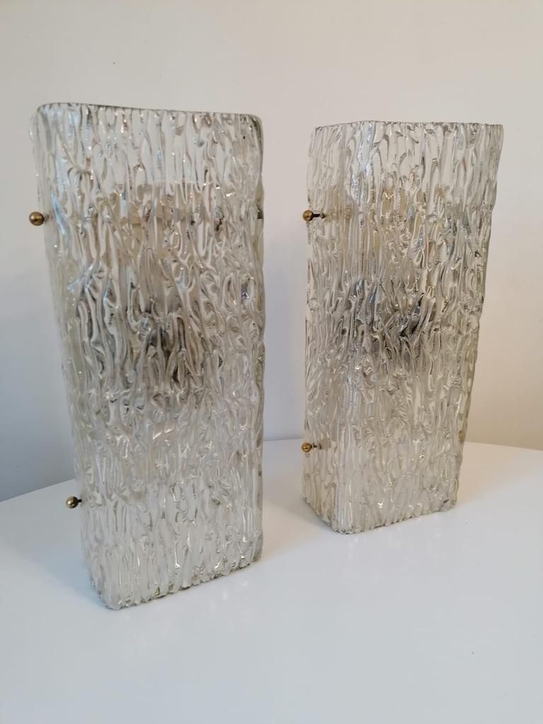 Structured Glass Wall Lights Sconces By Kalmar photo 1691.0