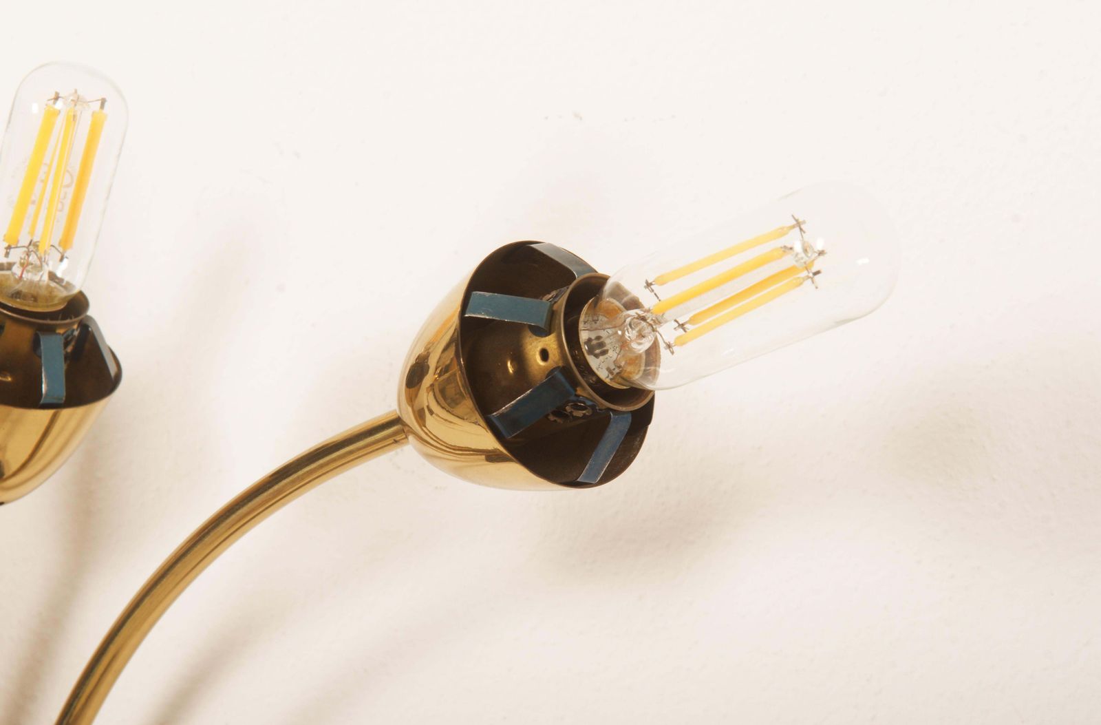 2233.0 A Pair Of Brass Opaline Glass Sconce Wall Lamp By Rupert Nikoll photo