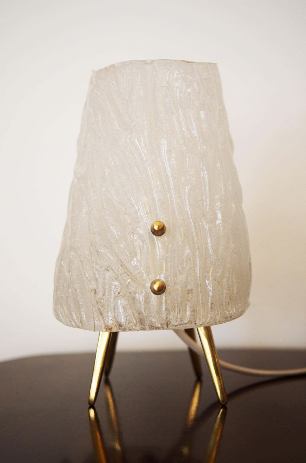 Ice Glass Table Lamps By "Kalmar" Vienna photo for sale