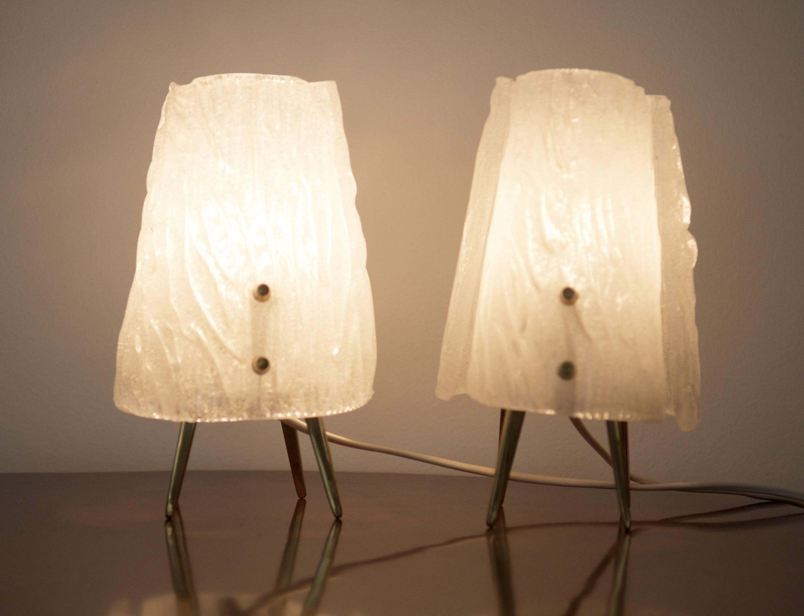 photo furniture Ice Glass Table Lamps By "Kalmar" Vienna
