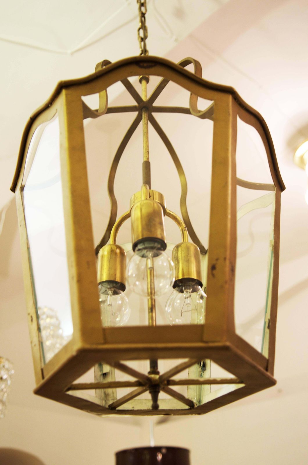 Large Viennese Stairwell Or House Entrance Lantern, Art Nouveau Style photo for sale