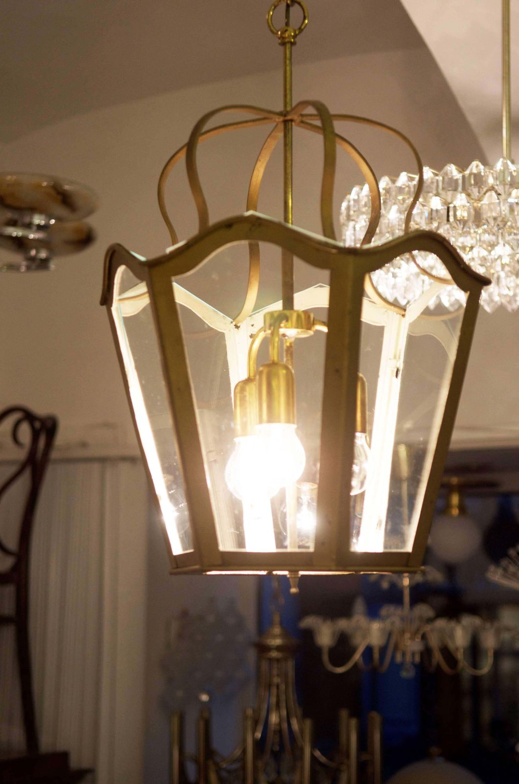 Large Viennese Stairwell Or House Entrance Lantern, Art Nouveau Style photo 618.0