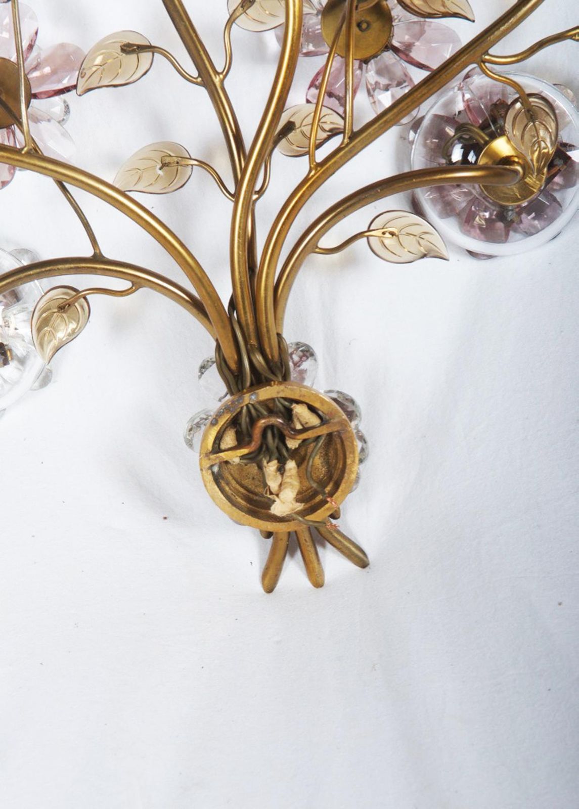 Sconce With Glass Flowers By Oswald Haerdtl For J. & L. Lobmeyr photo vintage