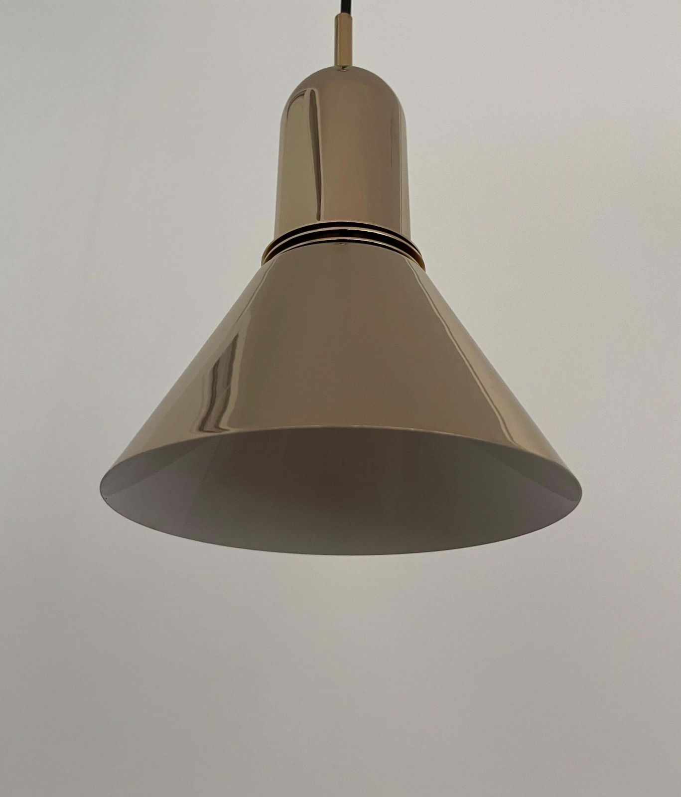 photo buy Mid Century Long Gold Metal Chandelier By Estiluz, Barcelona, 1970s