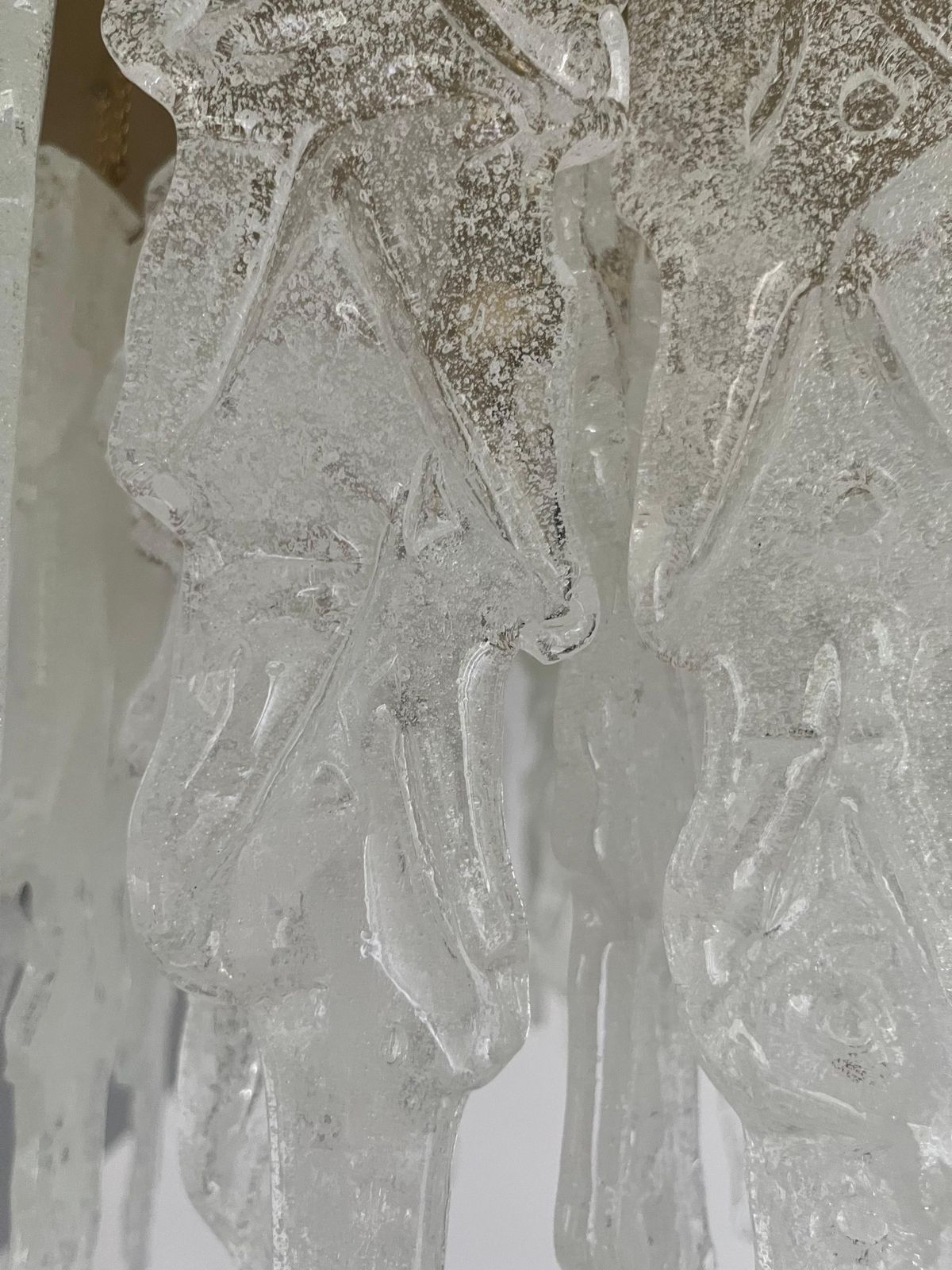 photo furniture Italian Mid Century Murano Glass Leaf Chandelier Or Flushmount, 1970s