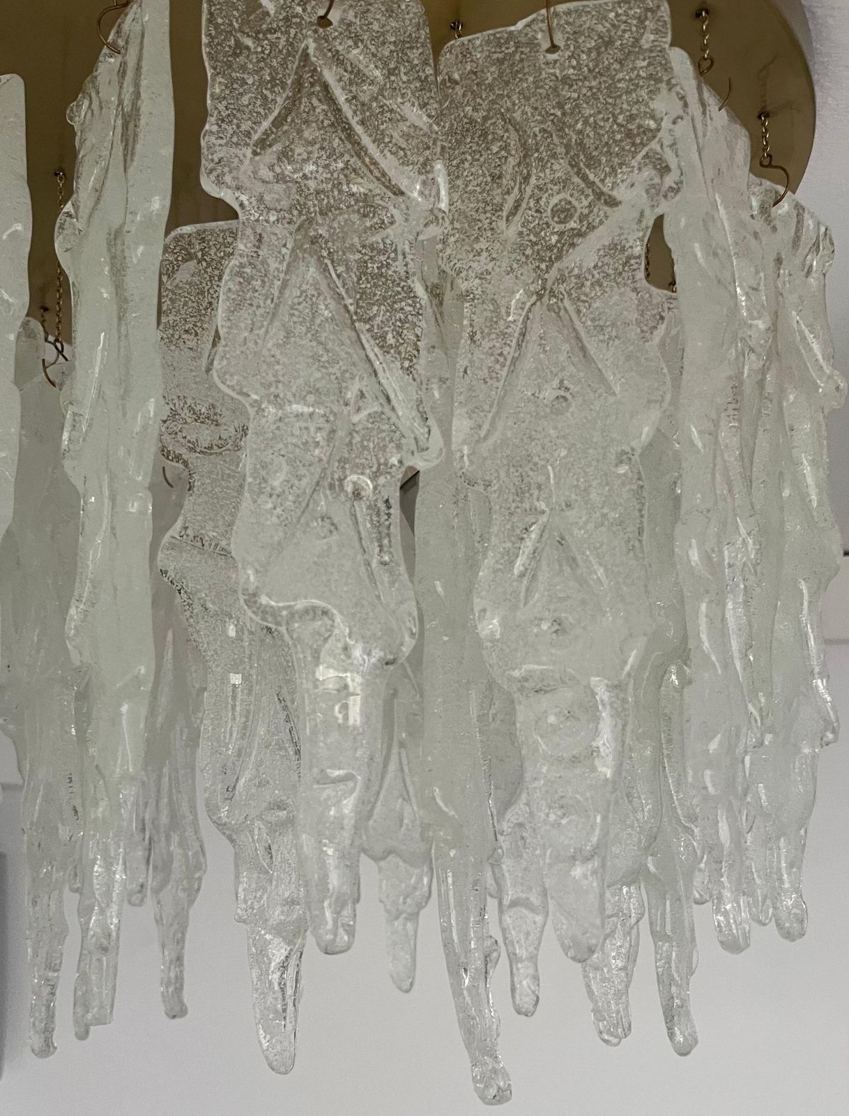 photo buy Italian Mid Century Murano Glass Leaf Chandelier Or Flushmount, 1970s