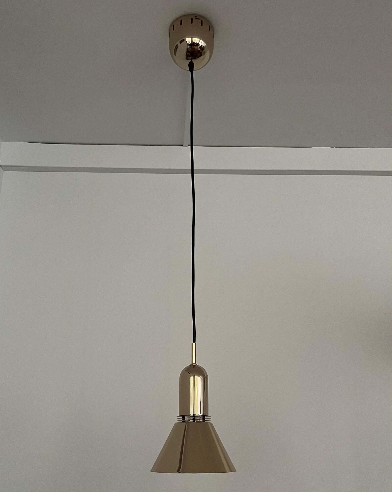 photo for sale Mid Century Set Of Three Gold Chandeliers By Estiluz, Barcelona, 1970s