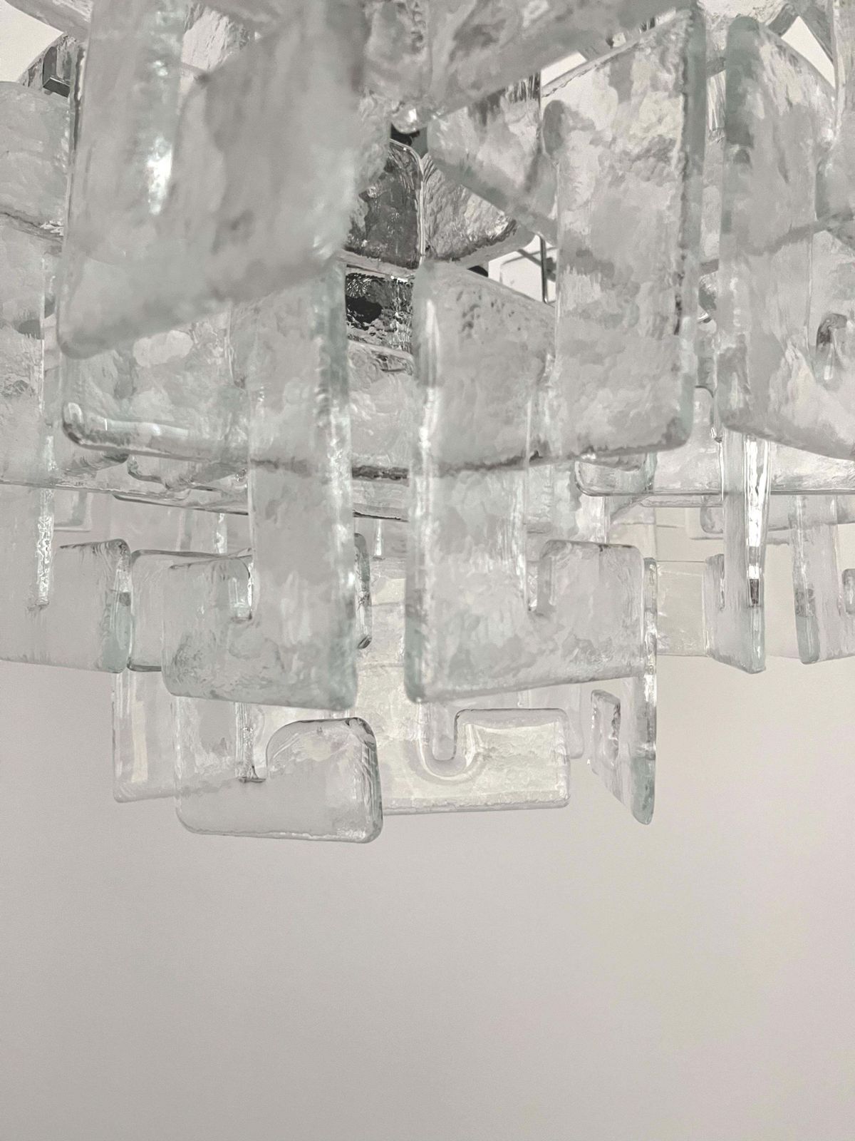 7614.0 Italian Midcentury Interlocking Murano Chandelier By Carlo Nason, 1970s photo