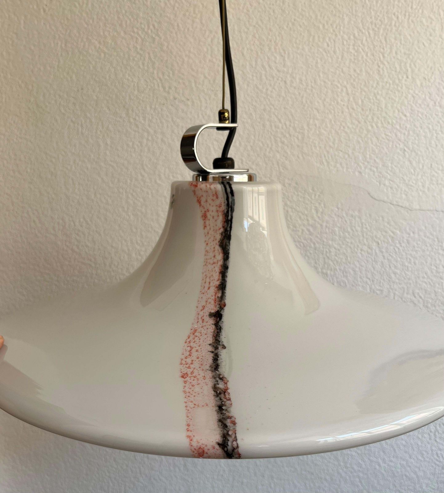 German Midcentury "Cirrus" Opaline Glass Chandelier By Peill & Putzler, 1970s photo 1525.0