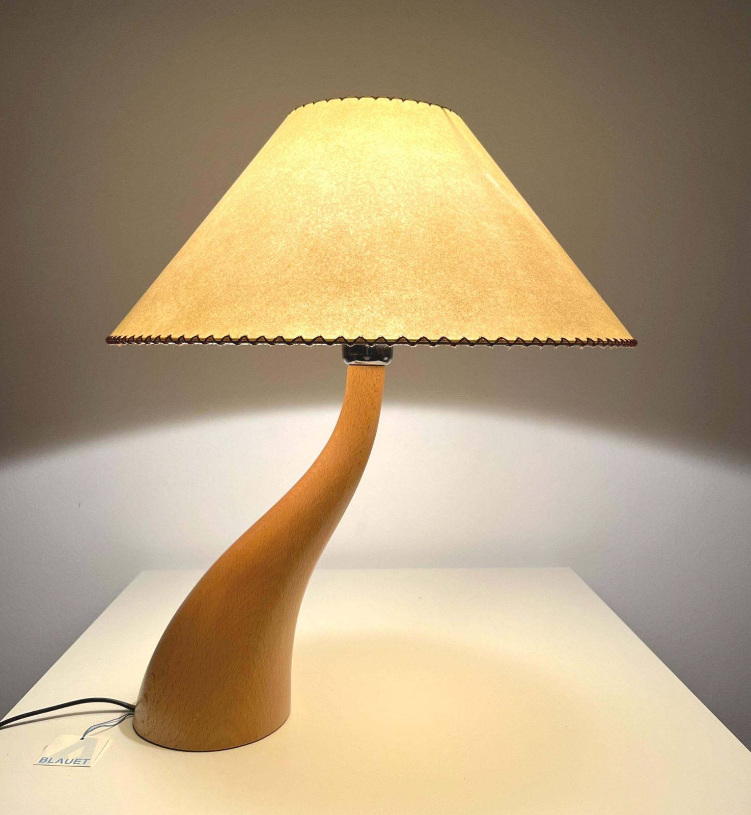 Postmodern Pair Of "Bonsai" Wood Table Lamps By Blauet, Barcelona, 1990s photo for sale