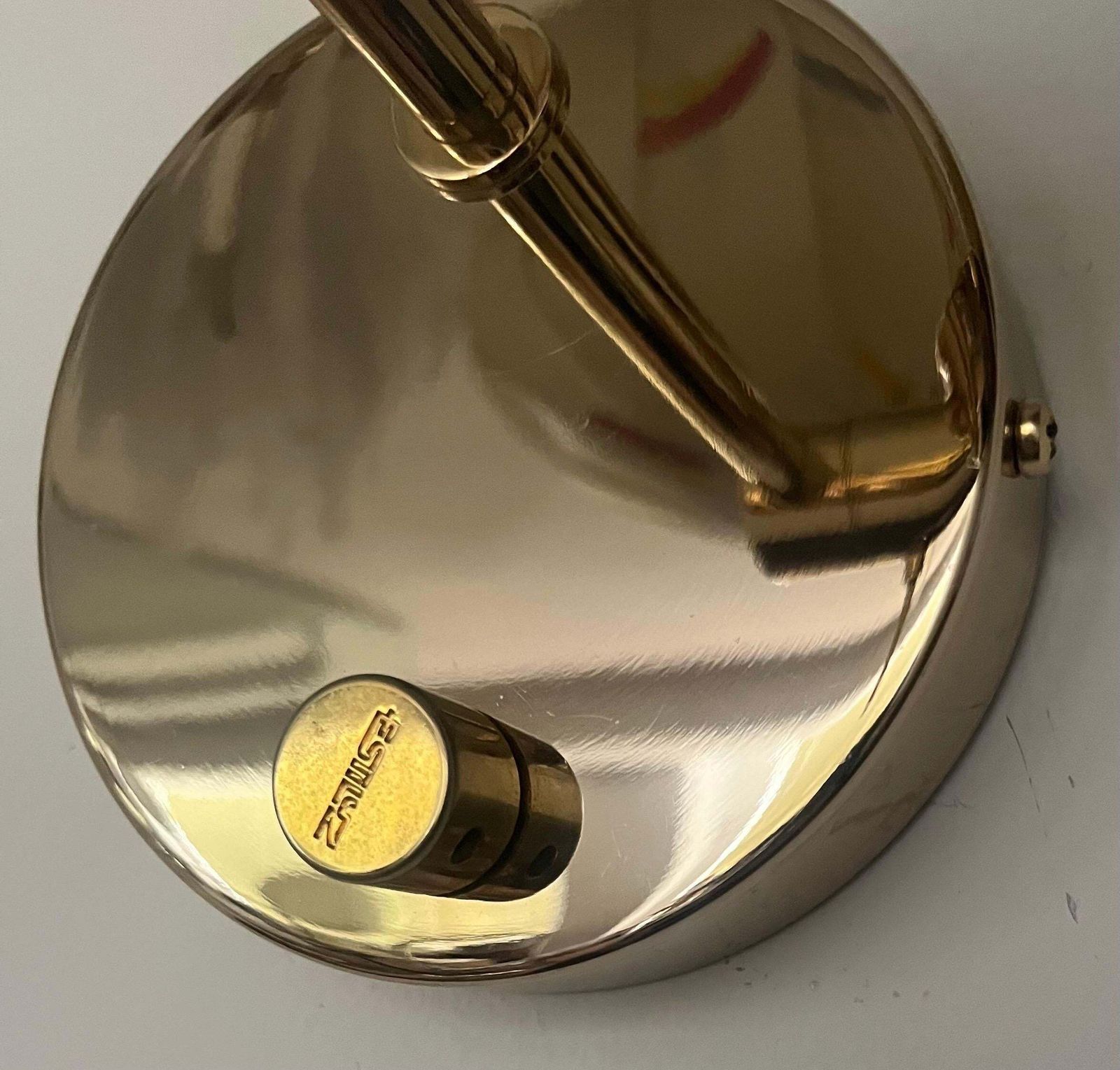 Postmodern Articulated Pair Of Gold Wall Sconces By Estiluz, Barcelona, 1980s photo vintage