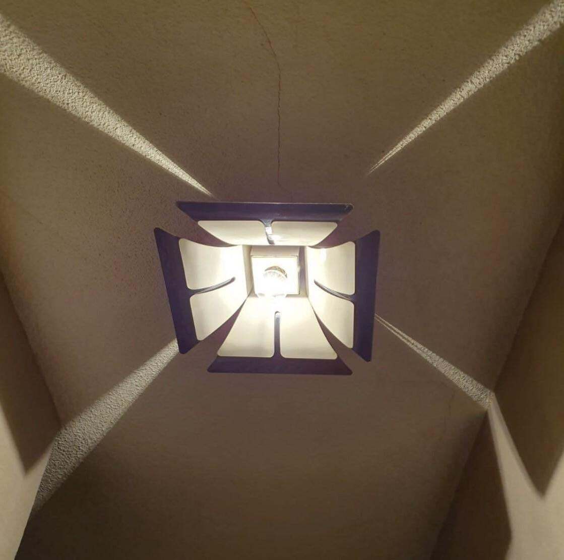 Pair Of Mid Century Italian Metal Flush Mounts By Reggiani, 1970s photo buy