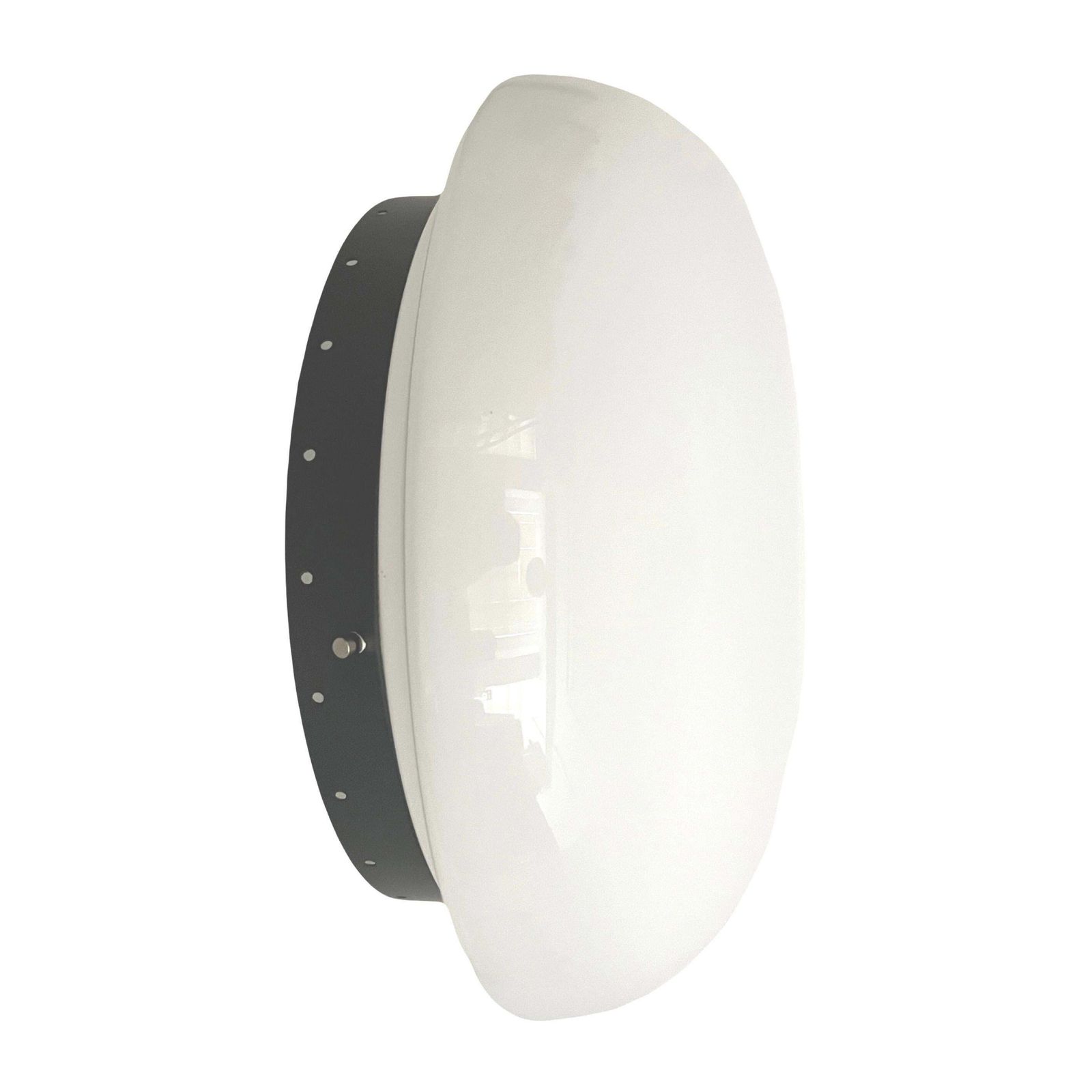 Large Italian Mid Century Large White Glass Flush Mount By Veart, 1970s photo Lighting