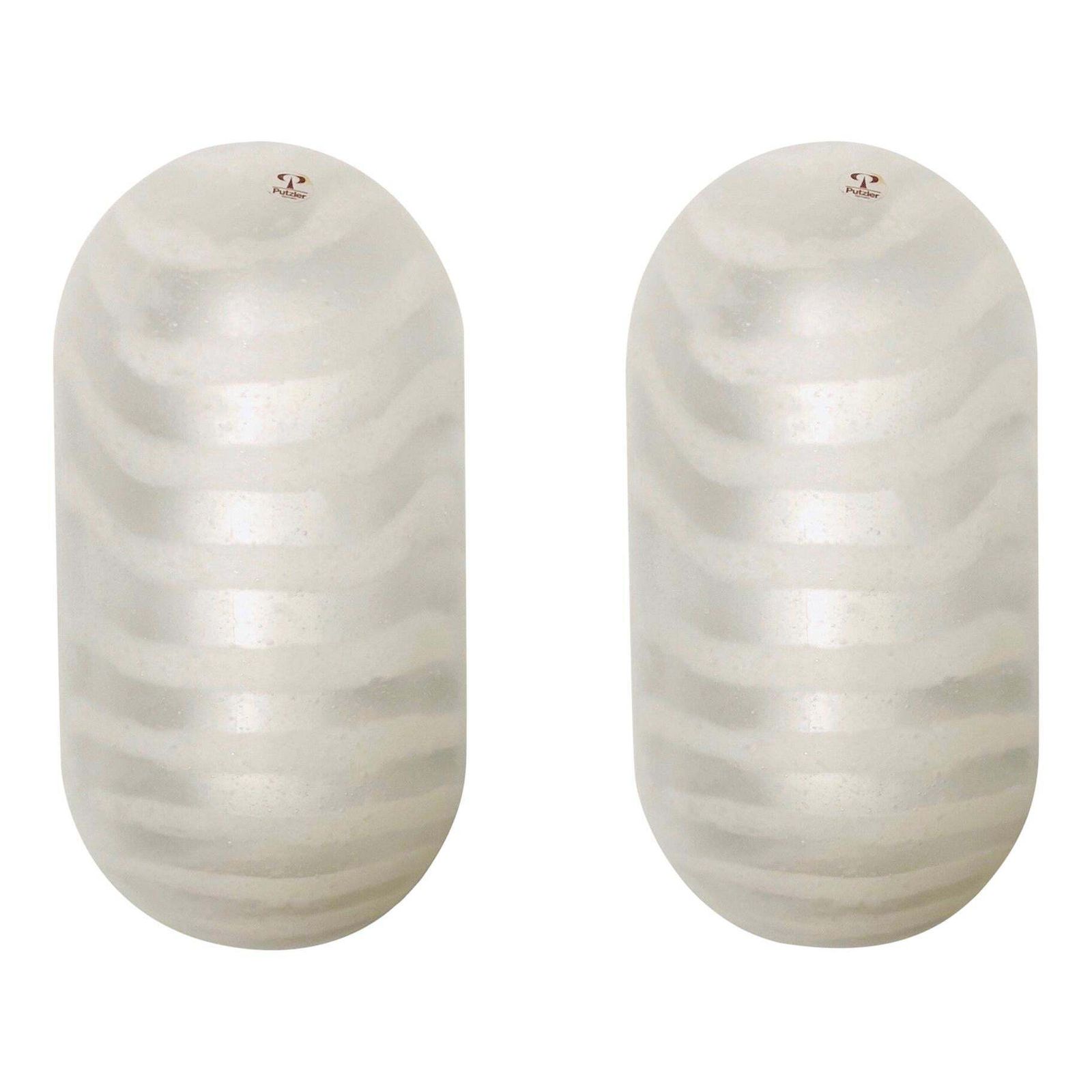 German Midcentury Glass Pair Of Wall Sconces By Peill And Putzler, 1970s