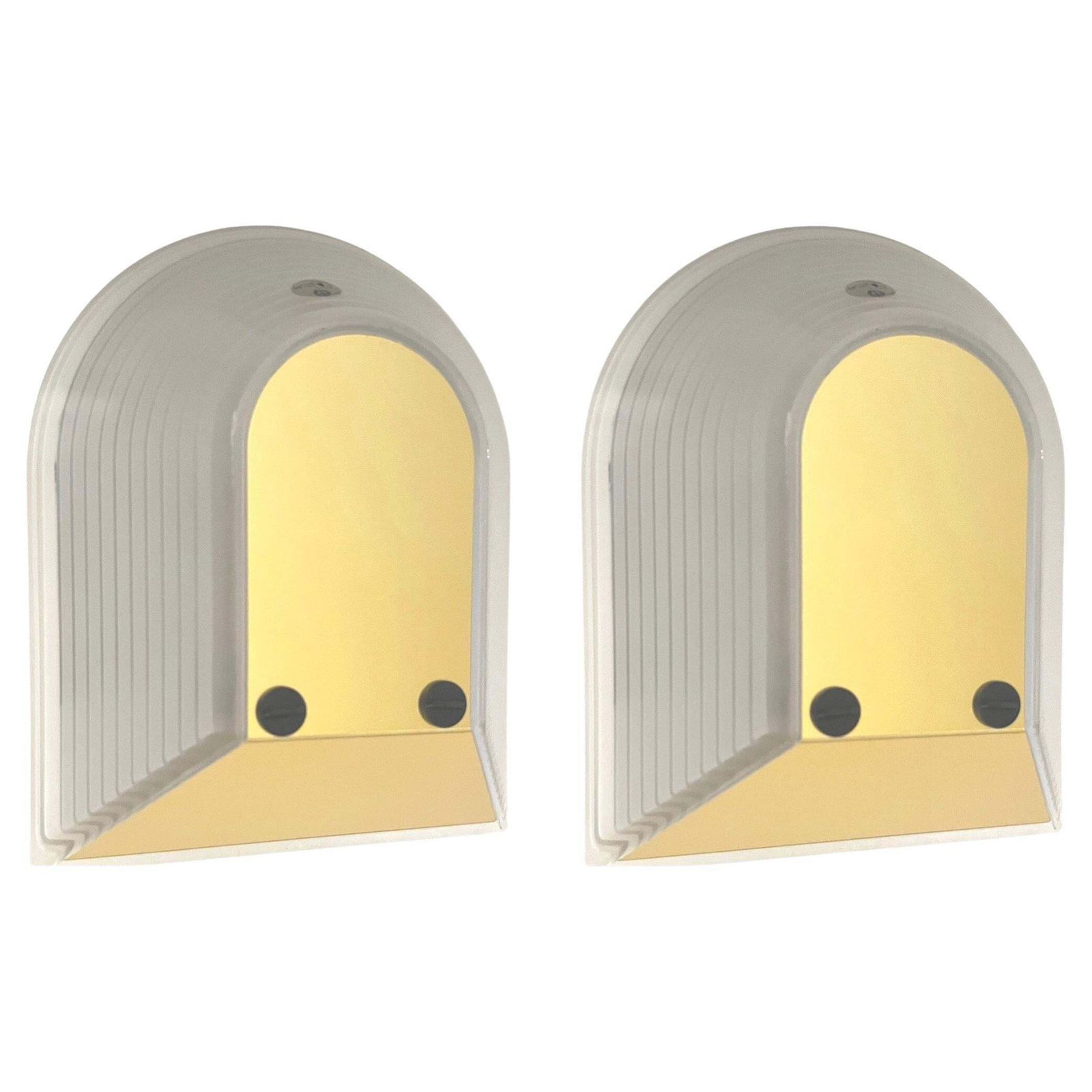 Italian Gold Pair Of "Tesi" Wall Sconces By Roberto Fiorato For Prisma, 1980s