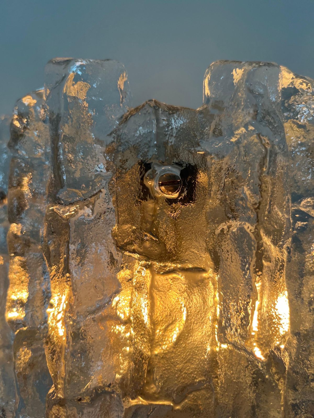 2009.0 Austrian Midcentury "Sierra" Ice Glass Pair Of Wall Sconces By Kalmar, 1970s photo