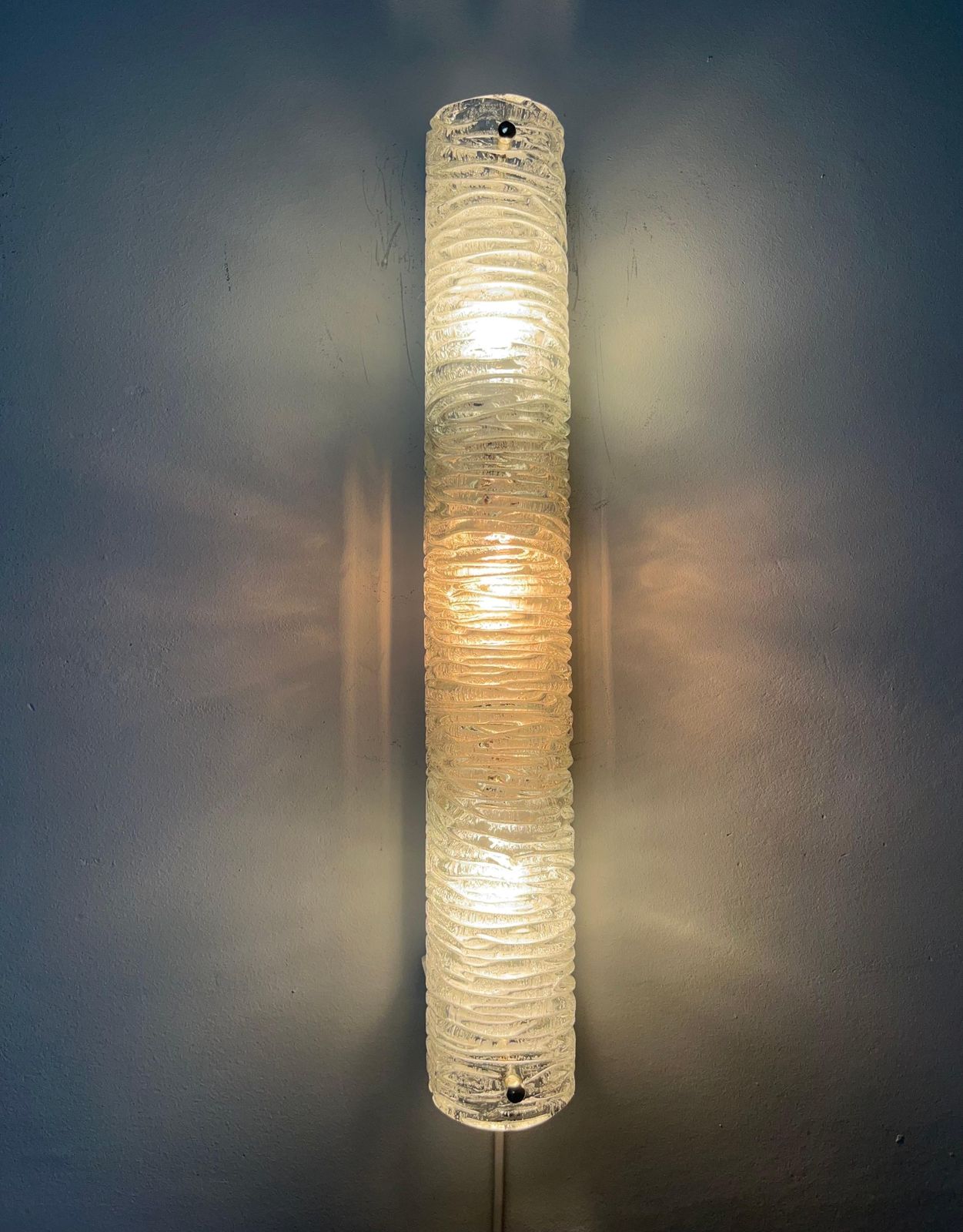 German Midcentury Pair Of Murano Glass Wall Sconces By Hillebrand, 1970s photo vinterior
