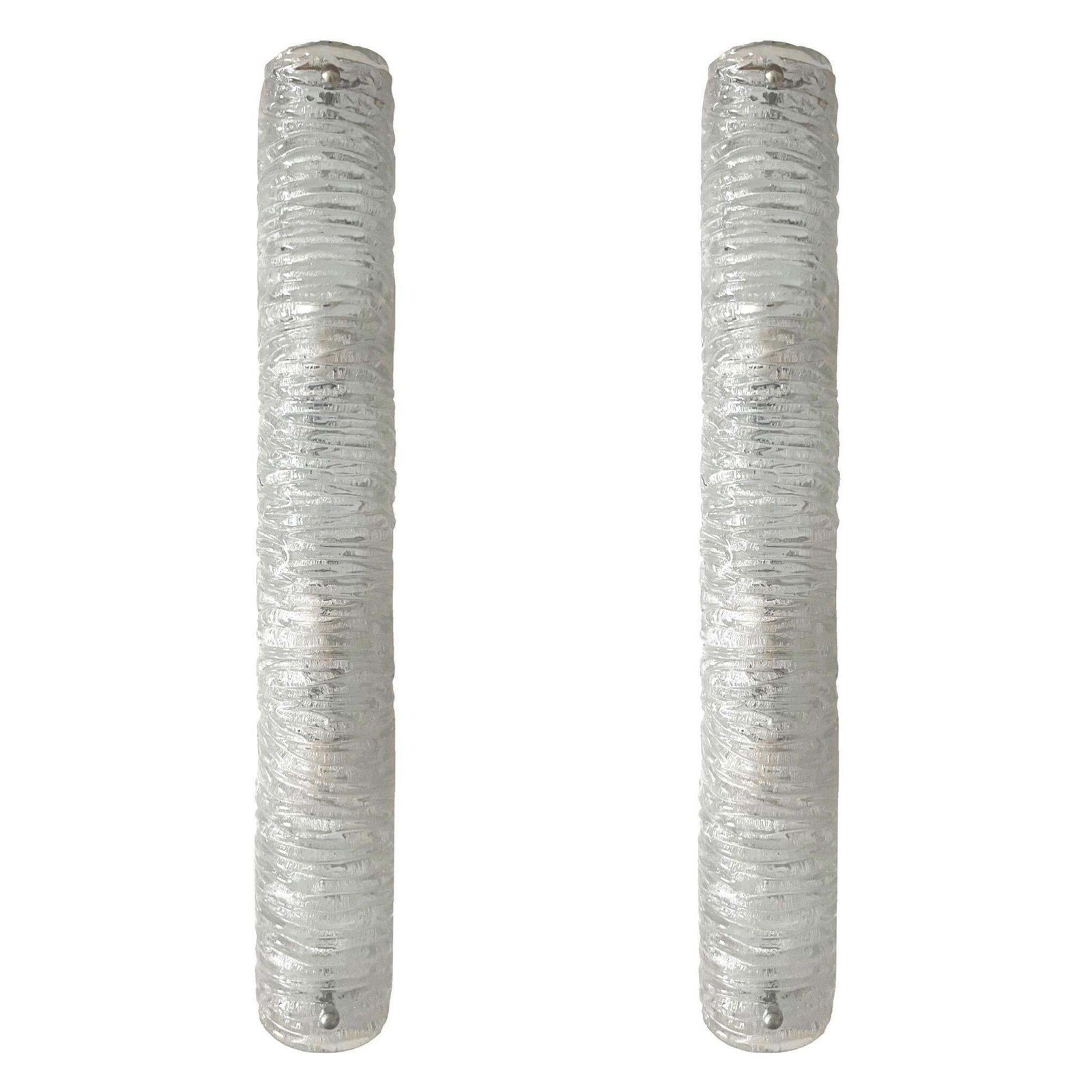 photo for sale German Midcentury Pair Of Murano Glass Wall Sconces By Hillebrand, 1970s