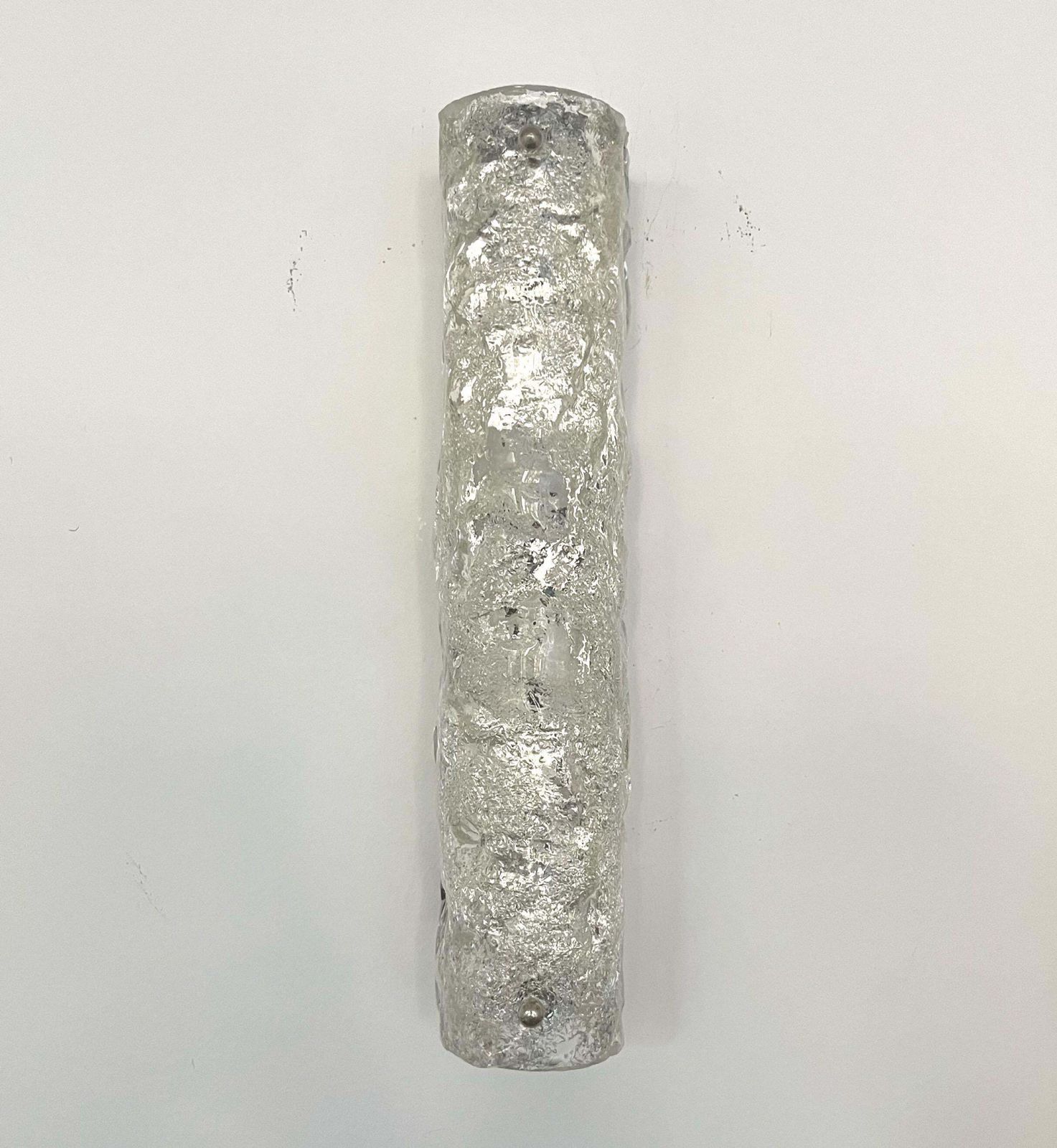 German Midcentury Set Of Four Murano Ice Glass Wall Sconces By Hillebrand, 1970s photo buy